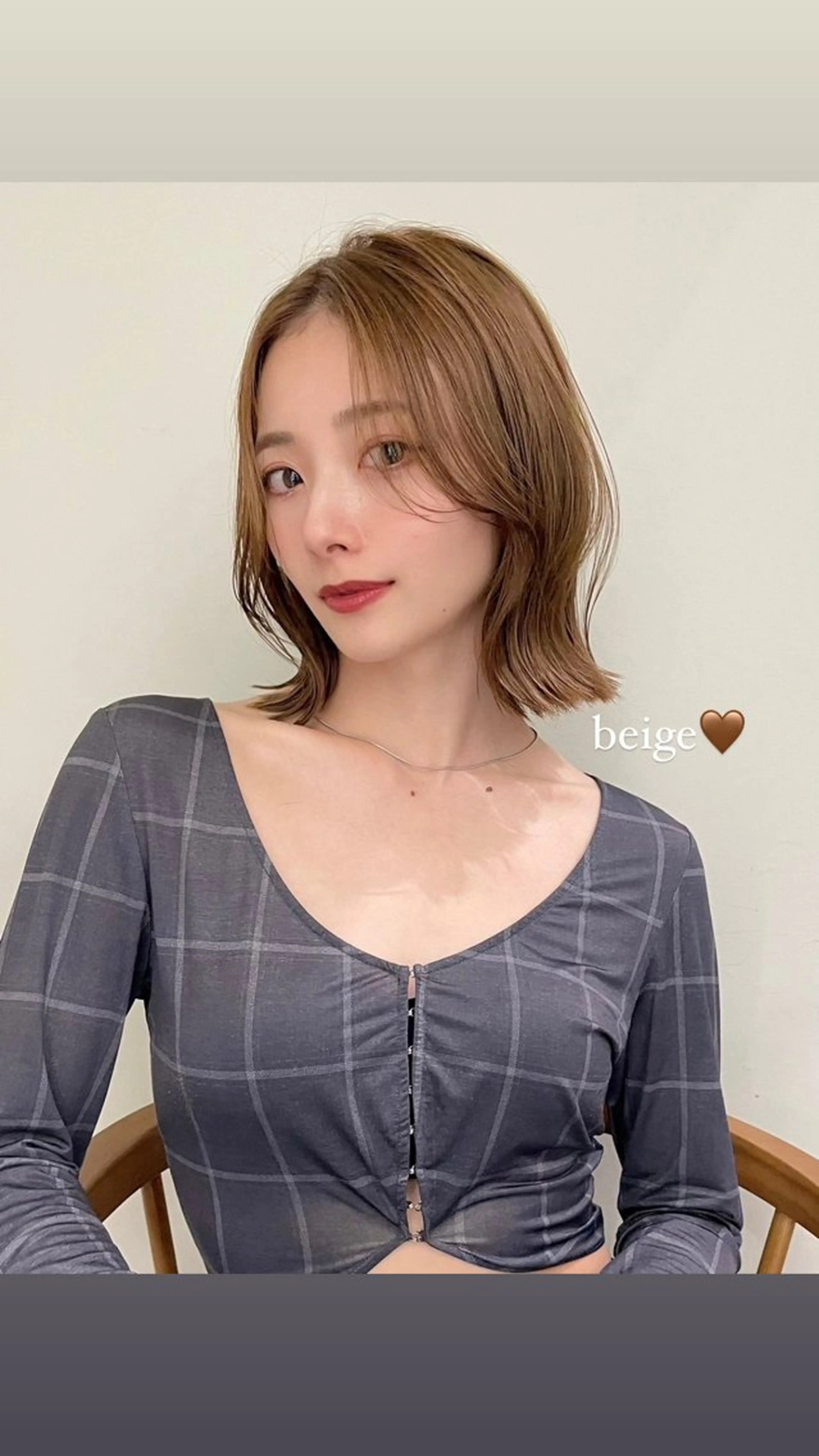 ショート カラー ベージュカラー ブリーチ 透明感カラー ブリーチなしカラー ボブ ボブ/レイヤーカット /表参道 yunaのヘアスタイル