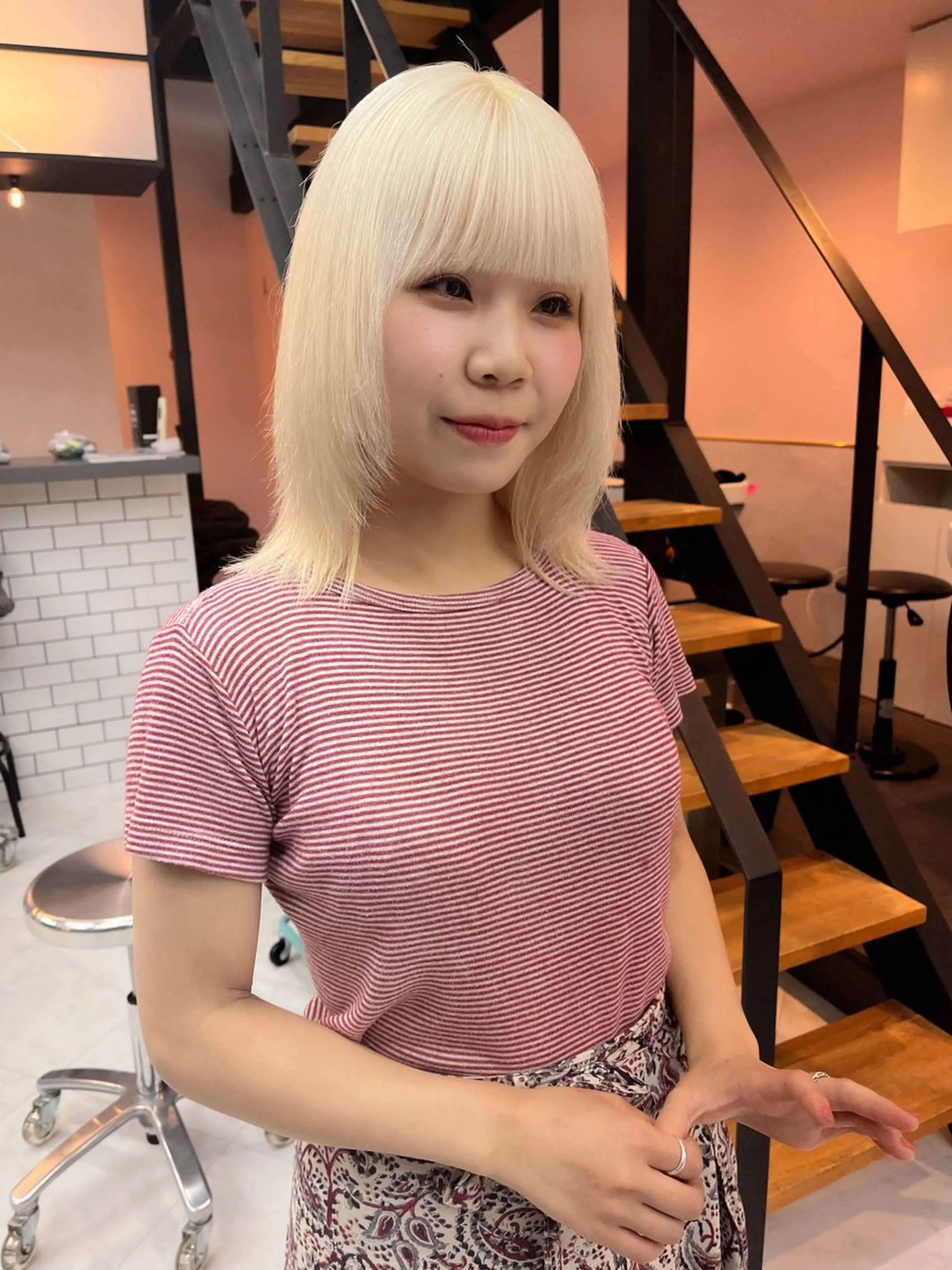 ミディアム カラー 🐝ハイトーン× レイヤーボブ/牧原のヘアスタイル