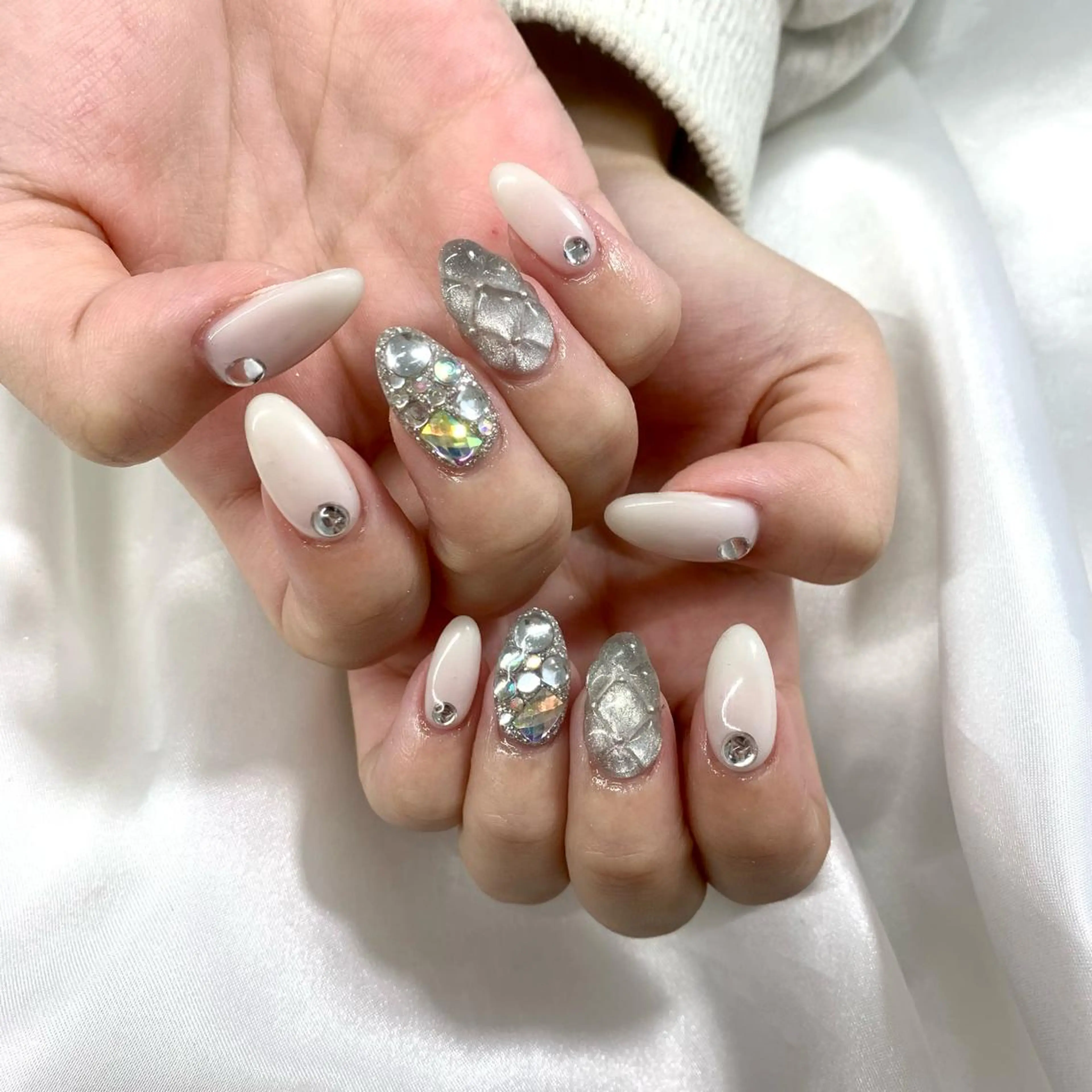 ネイル アートネイル マグネットネイル 春ネイル pu muのネイルデザイン