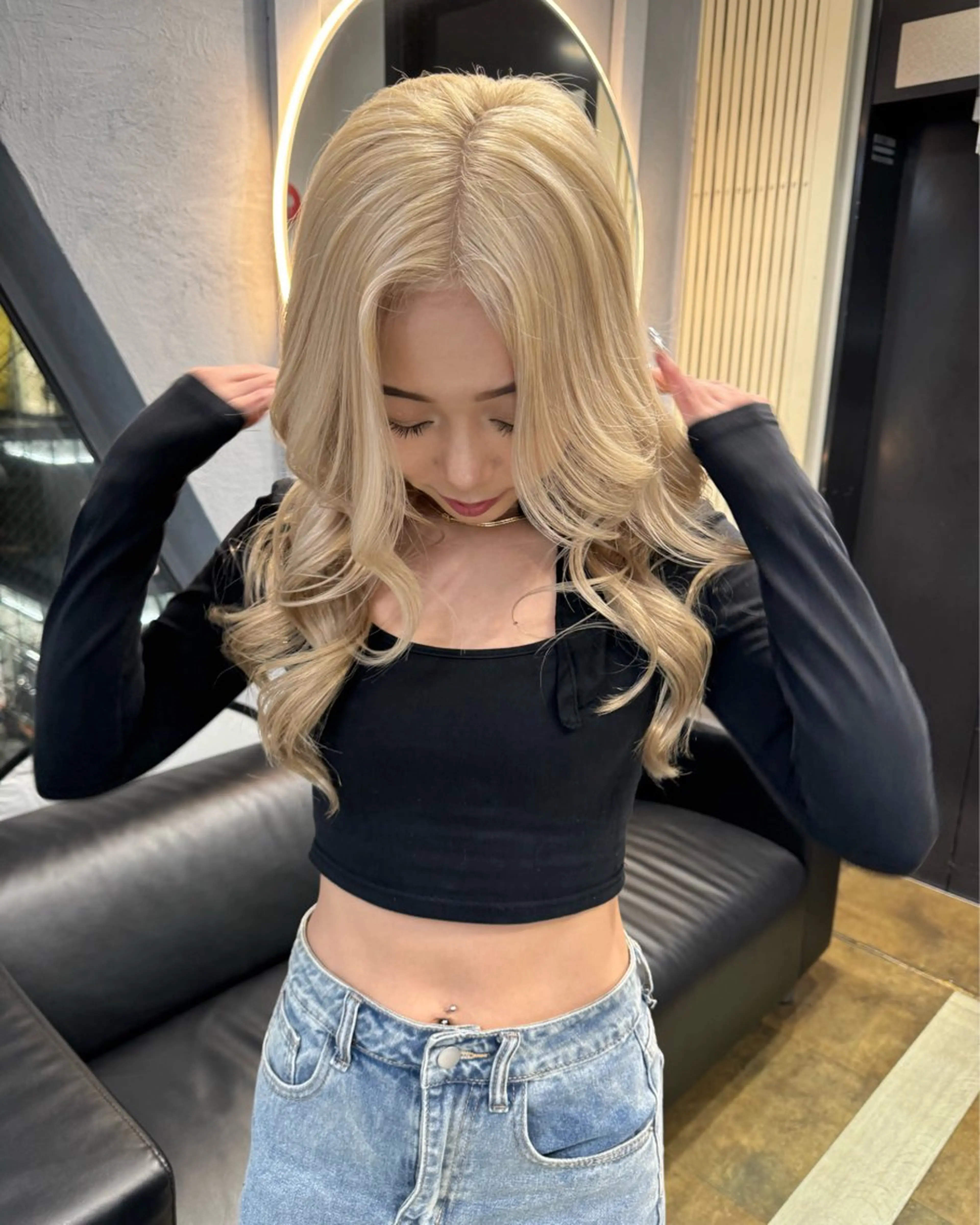 セミロング カラー dao/ミルクティー /ブラウン/ブロンドのヘアスタイル