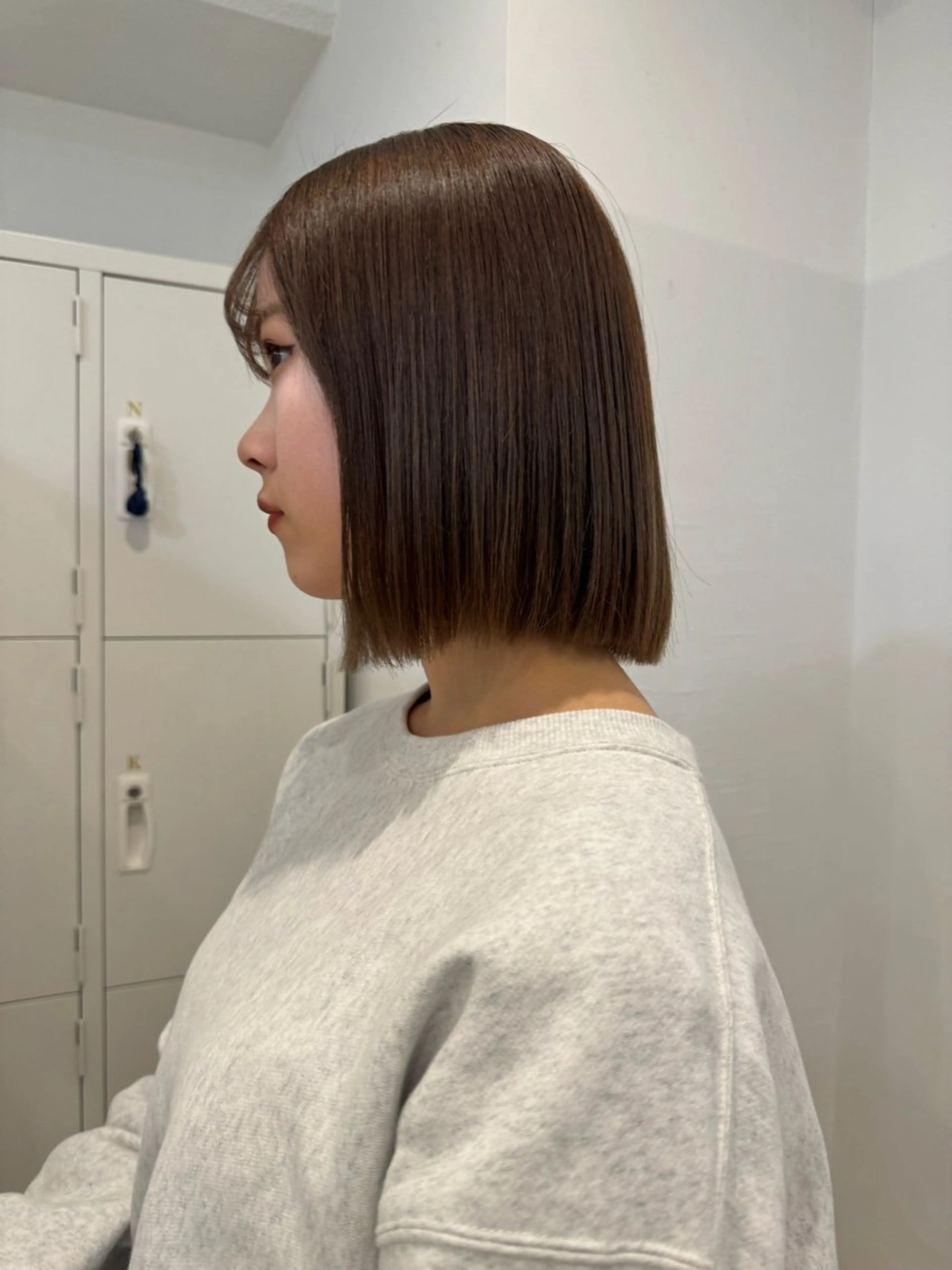 ミディアム カラー レイヤーカット ボブパーマNo.1のヘアスタイル