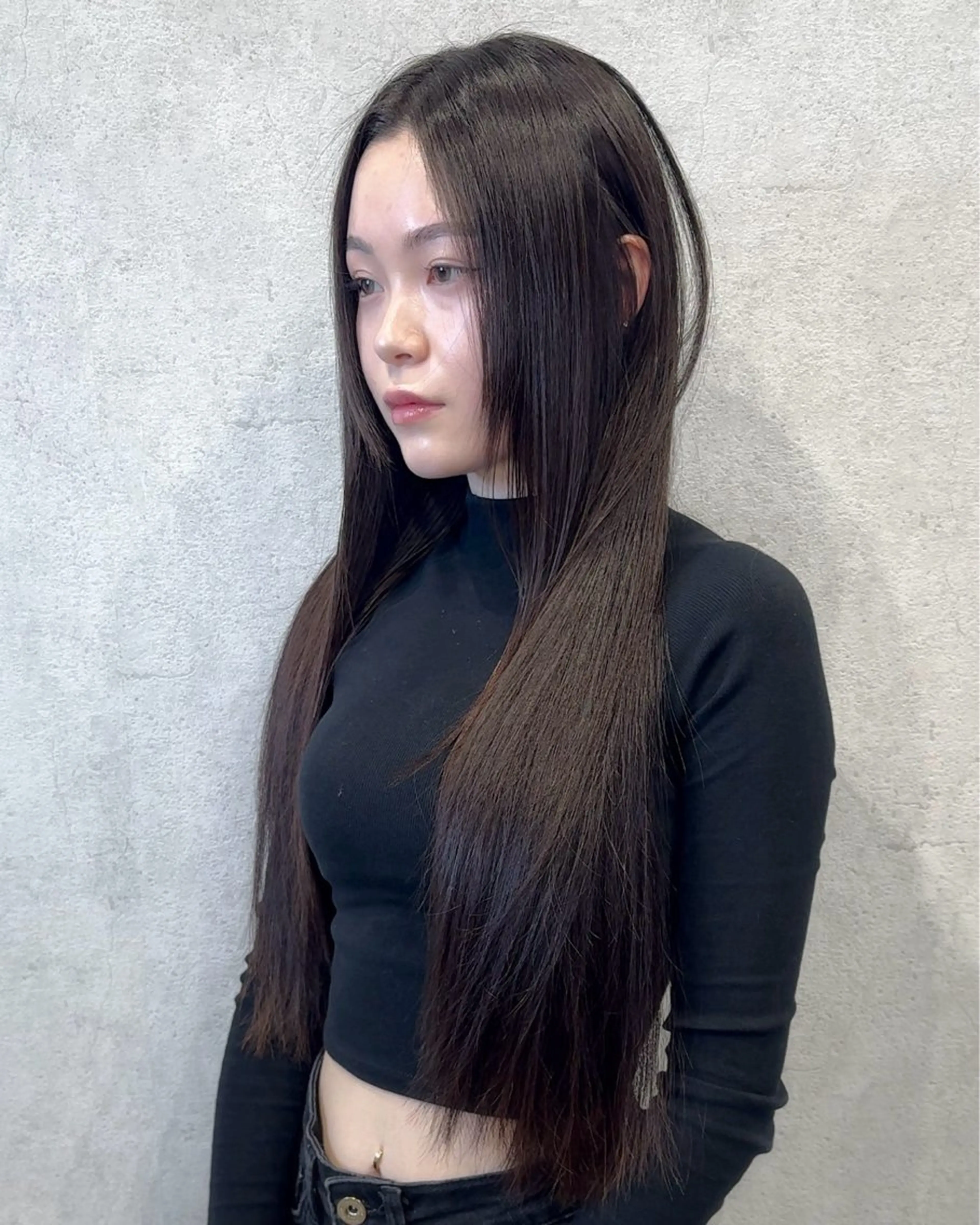 ロング 韓国風ヘア レイヤーカット トリートメント ワンホンヘア カット アンドウ ユウ/ レイヤーカット/韓国のヘアスタイル