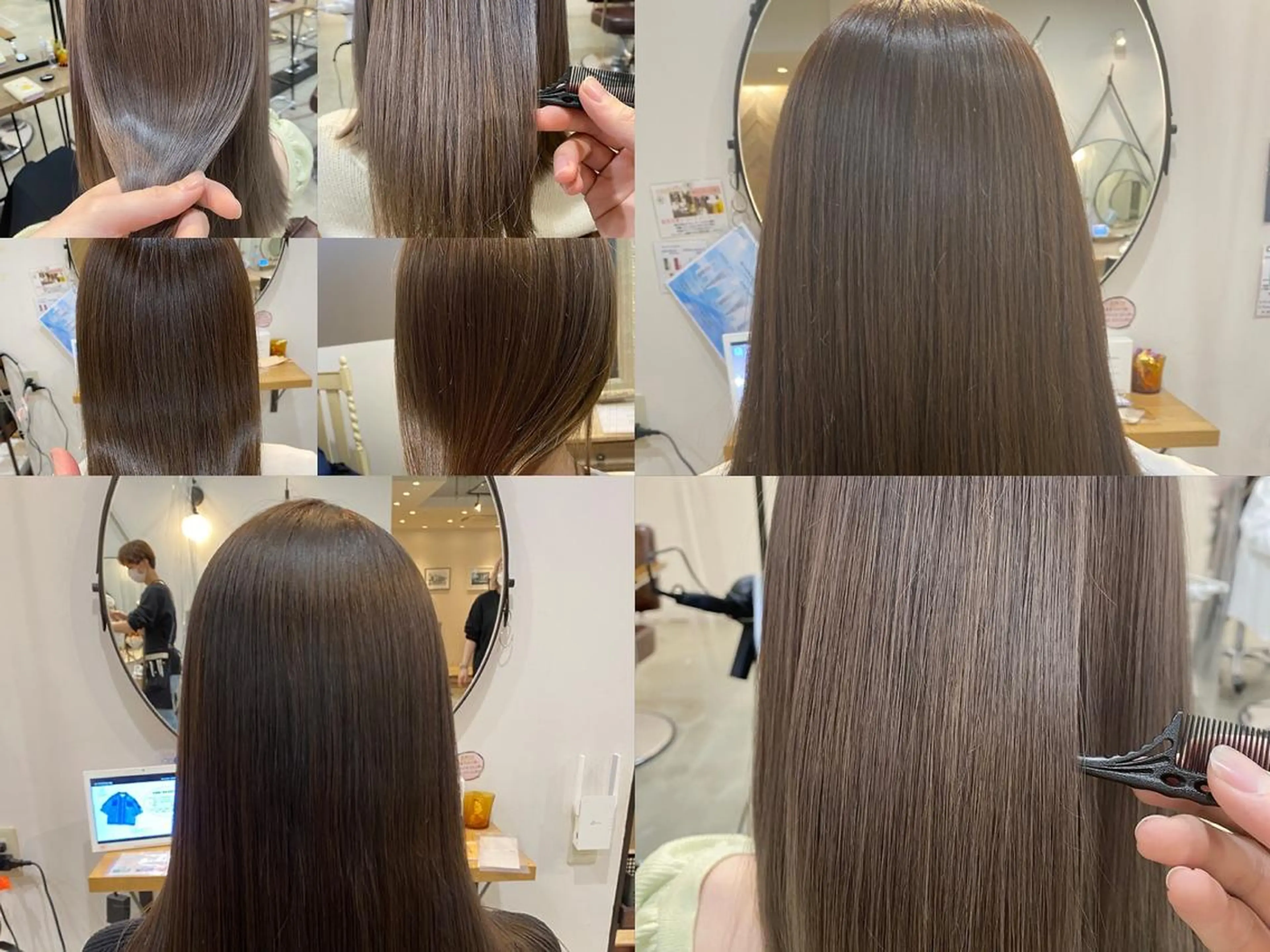 ロング カラー パーマ 髪質改善 トリートメント 酸性ストレート ストレートパーマ カット ヘアカラー 縮毛矯正 トリートメント 中津No.1髪質改善 店長✨透ける暗髪のヘアスタイル