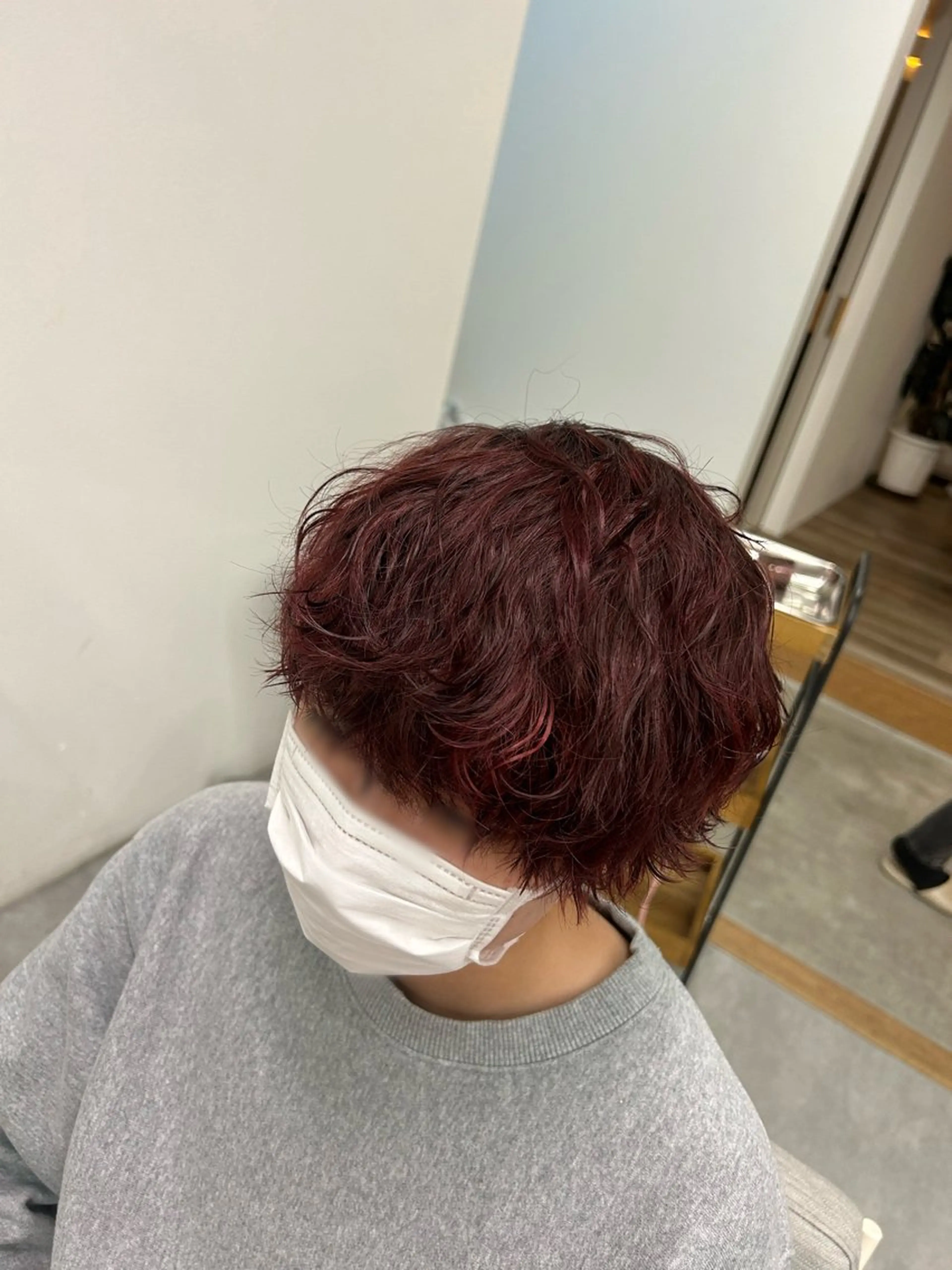 ショート カラー パーマ レッドカラー Broche lauka所属・木田 有祐のヘアスタイル