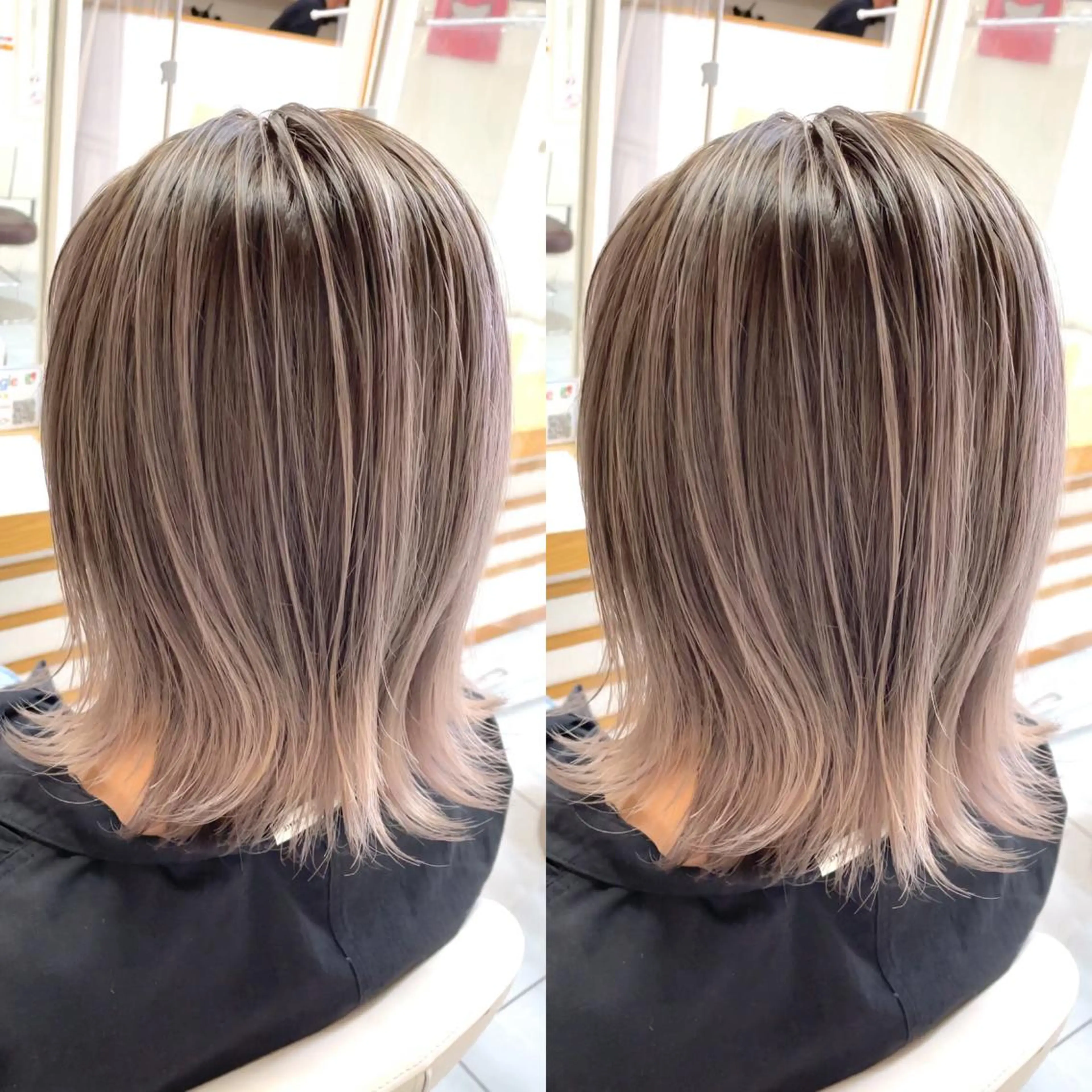 ミディアム カラー 縮毛/レイヤー 韓国/橋口のヘアスタイル