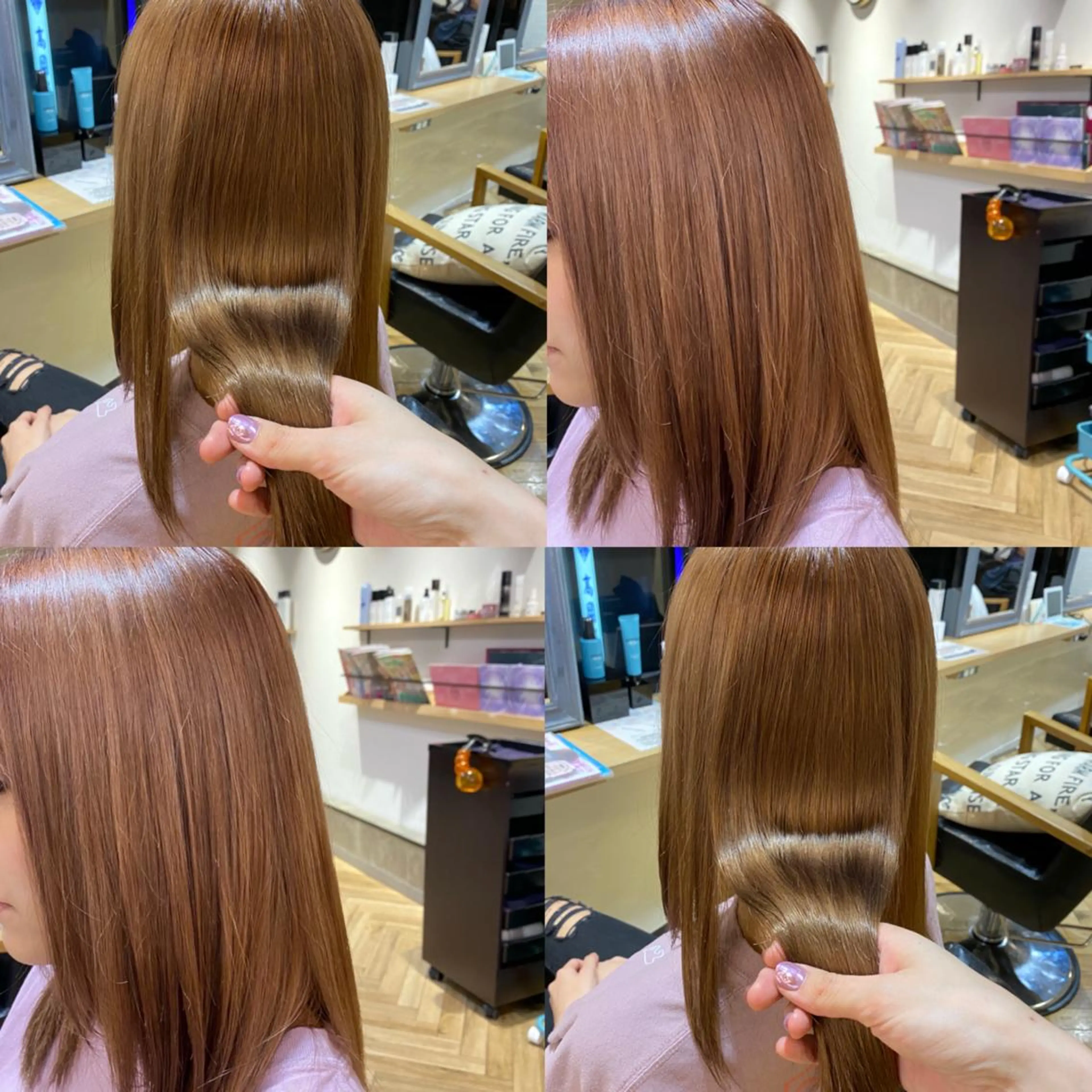 ロング カラー ベージュカラー ブリーチ イルミナカラー ミルクティーベージュ 艶カラー/韓国顔周り 🎀mamiのヘアスタイル