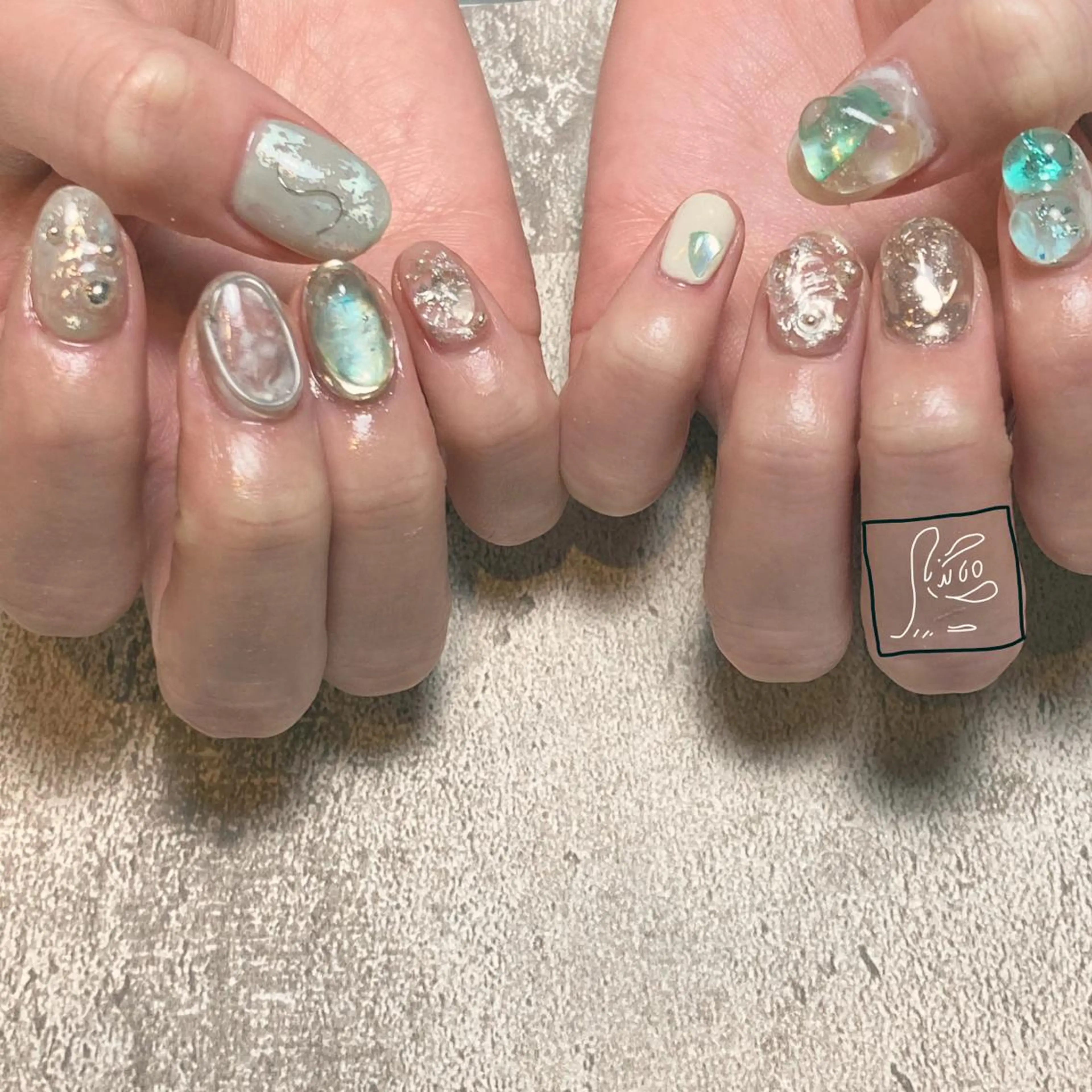 ネイル アートネイル クリアネイル フットネイル 持ち込み ニュアンスネイル ハンドネイル chik所属・hamaguchi licoのネイルデザイン