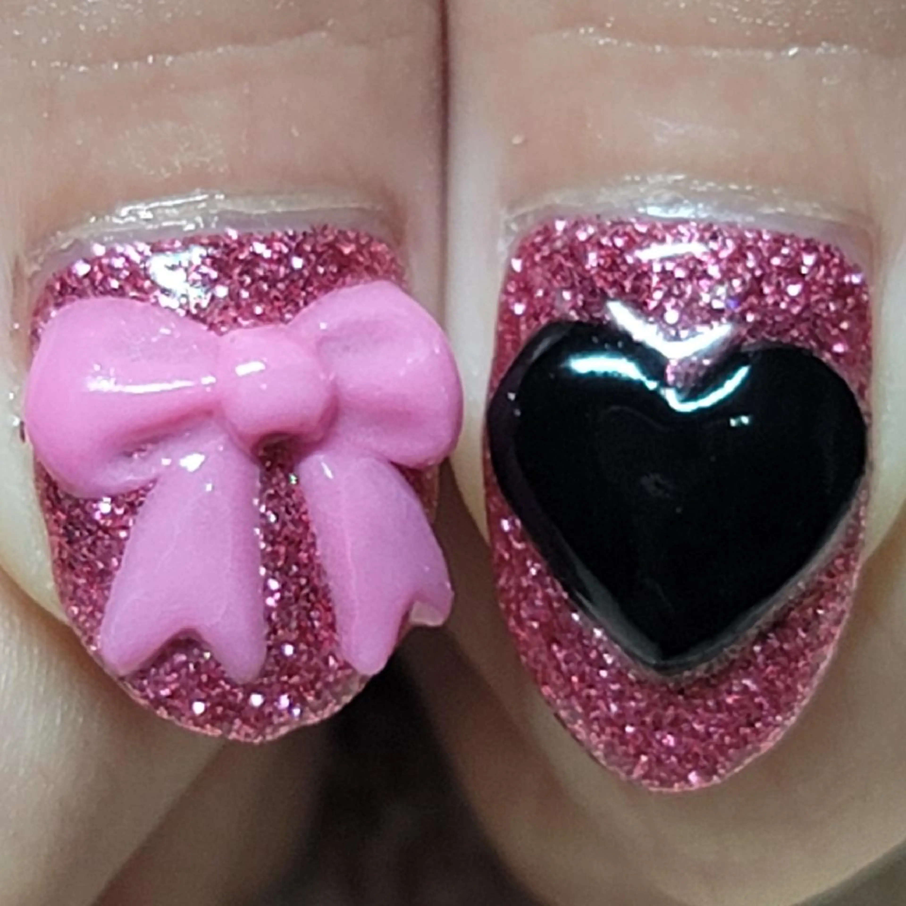 ネイル ハート ピンク リボン ハンドネイル よしだ ひろきのネイルデザイン