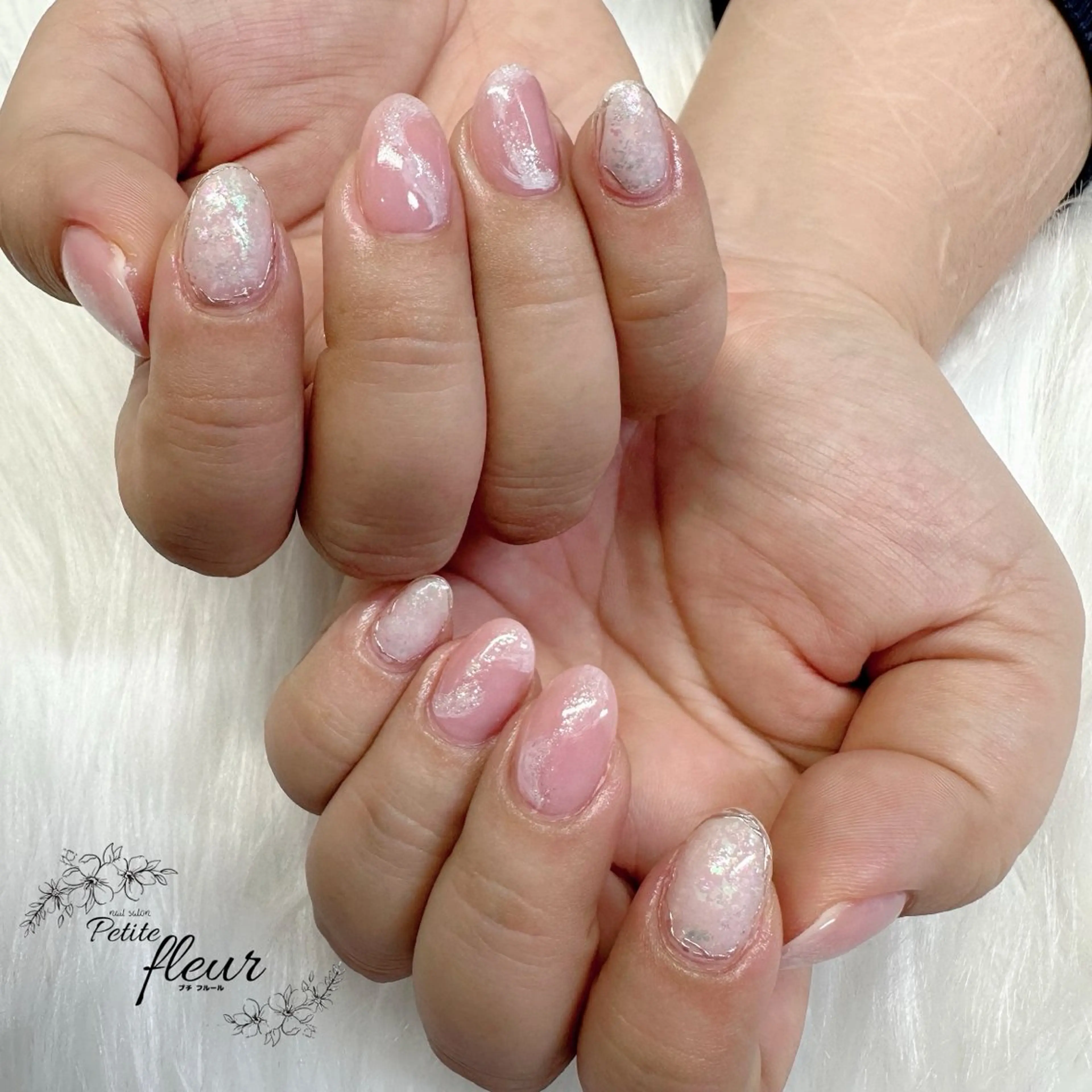 ネイル ニュアンスネイル ピンク ハンドネイル ❁⃘*。Petite fleur❁⃘*りさのネイルデザイン