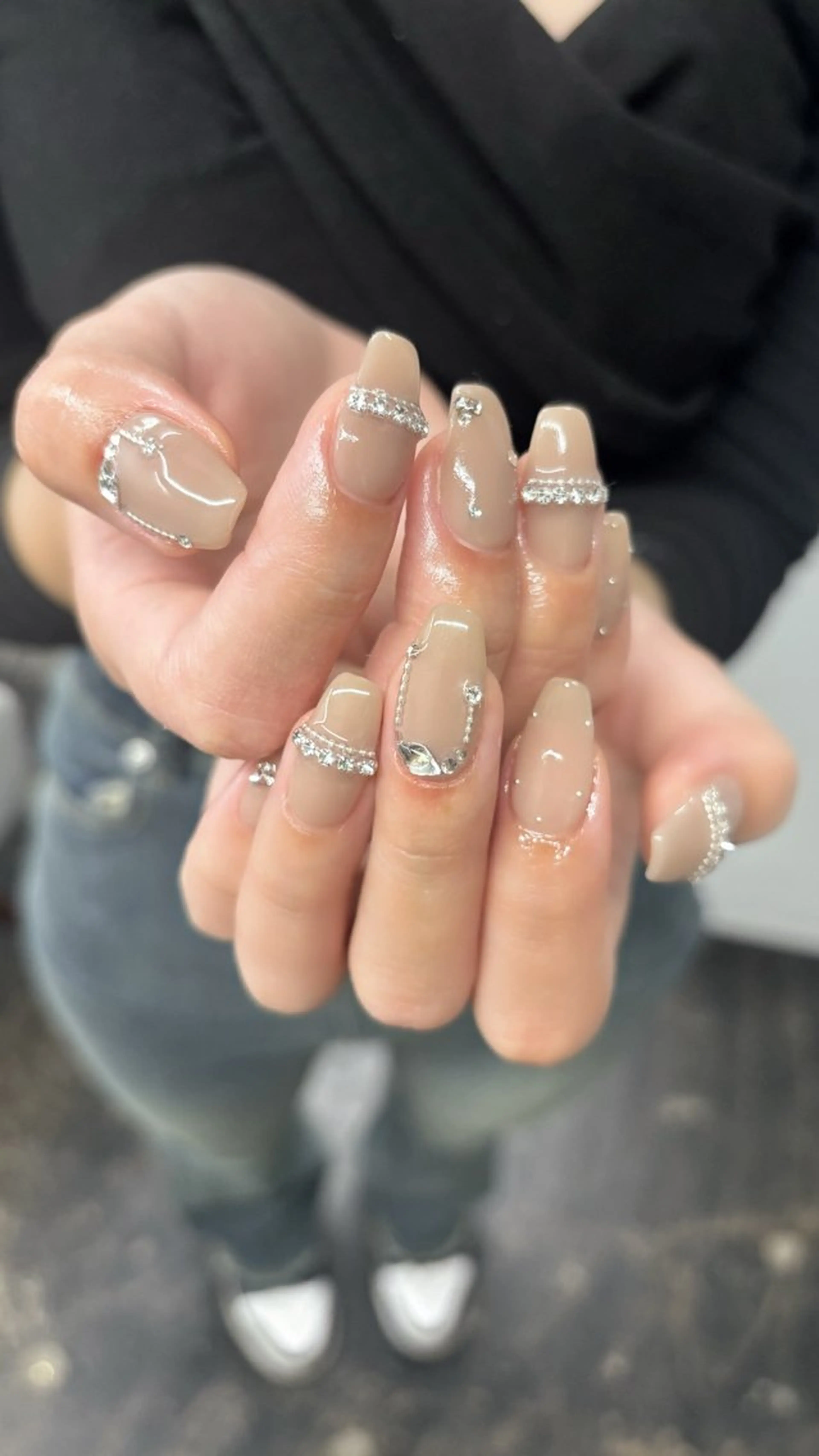 ネイル オーロラネイル チークネイル フレンチネイル 氷ネイル・うるうるネイル 韓国ネイル ハンドネイル rina ニュアンス♡ワンホンのネイルデザイン