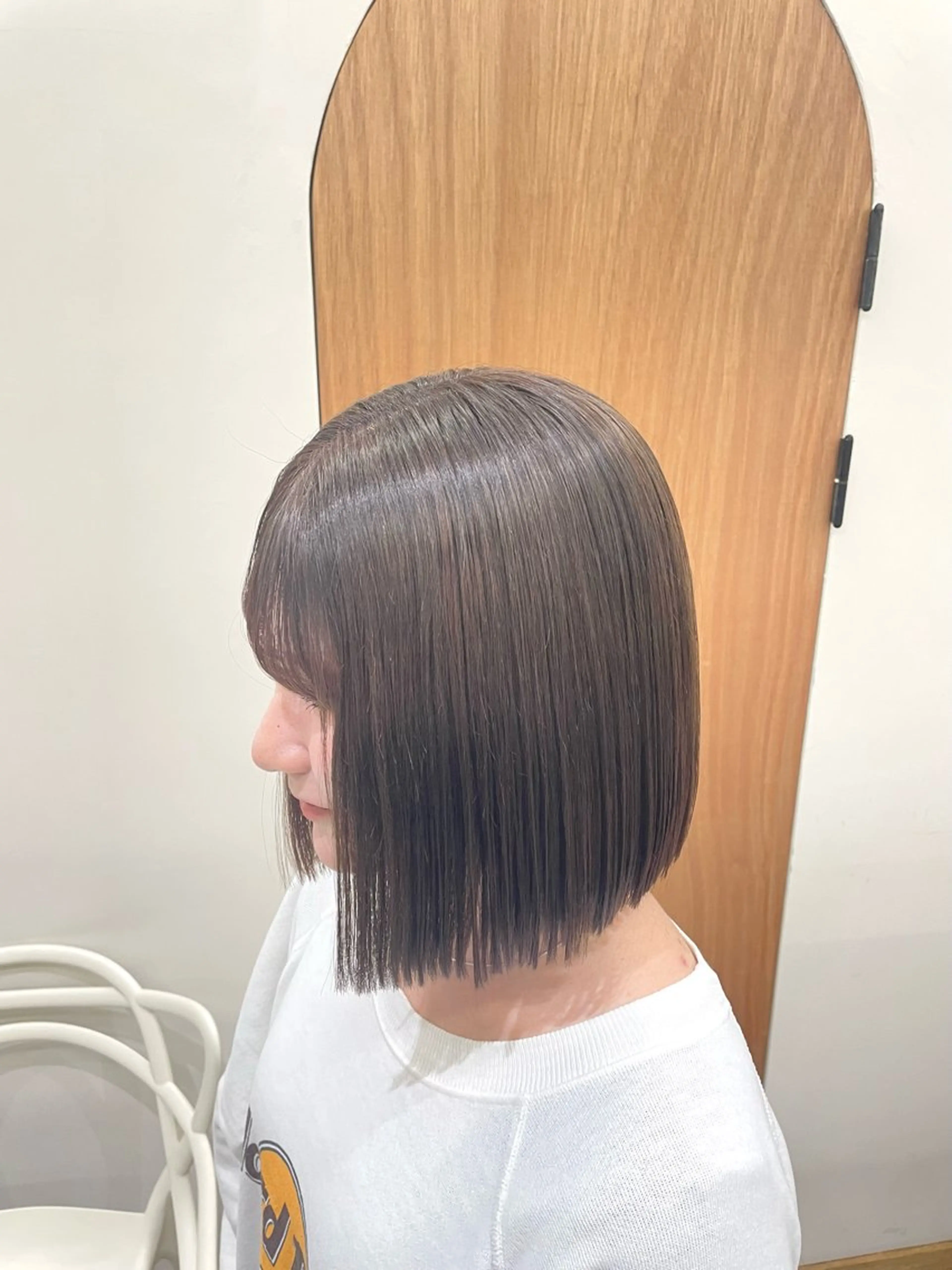 ショート カラー ブリーチ ブラウンカラー ダブルカラー マロンブラウン ブリーチなしカラー カット ヘアカラー 慎太朗/パーマ/ボブ /センターパートのヘアスタイル