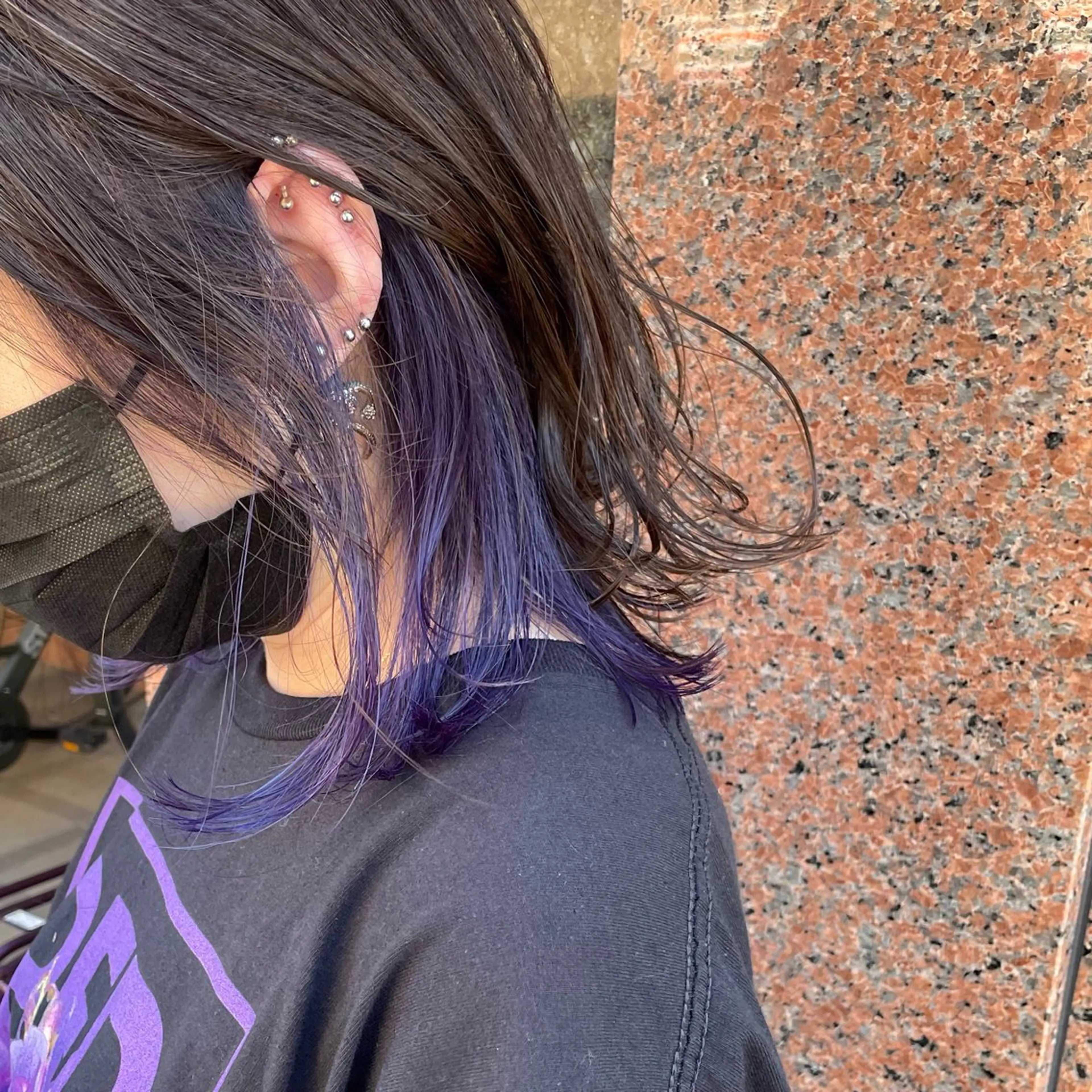 ミディアム カラー ブリーチ バイオレットカラー 鈴木 美穂のヘアスタイル