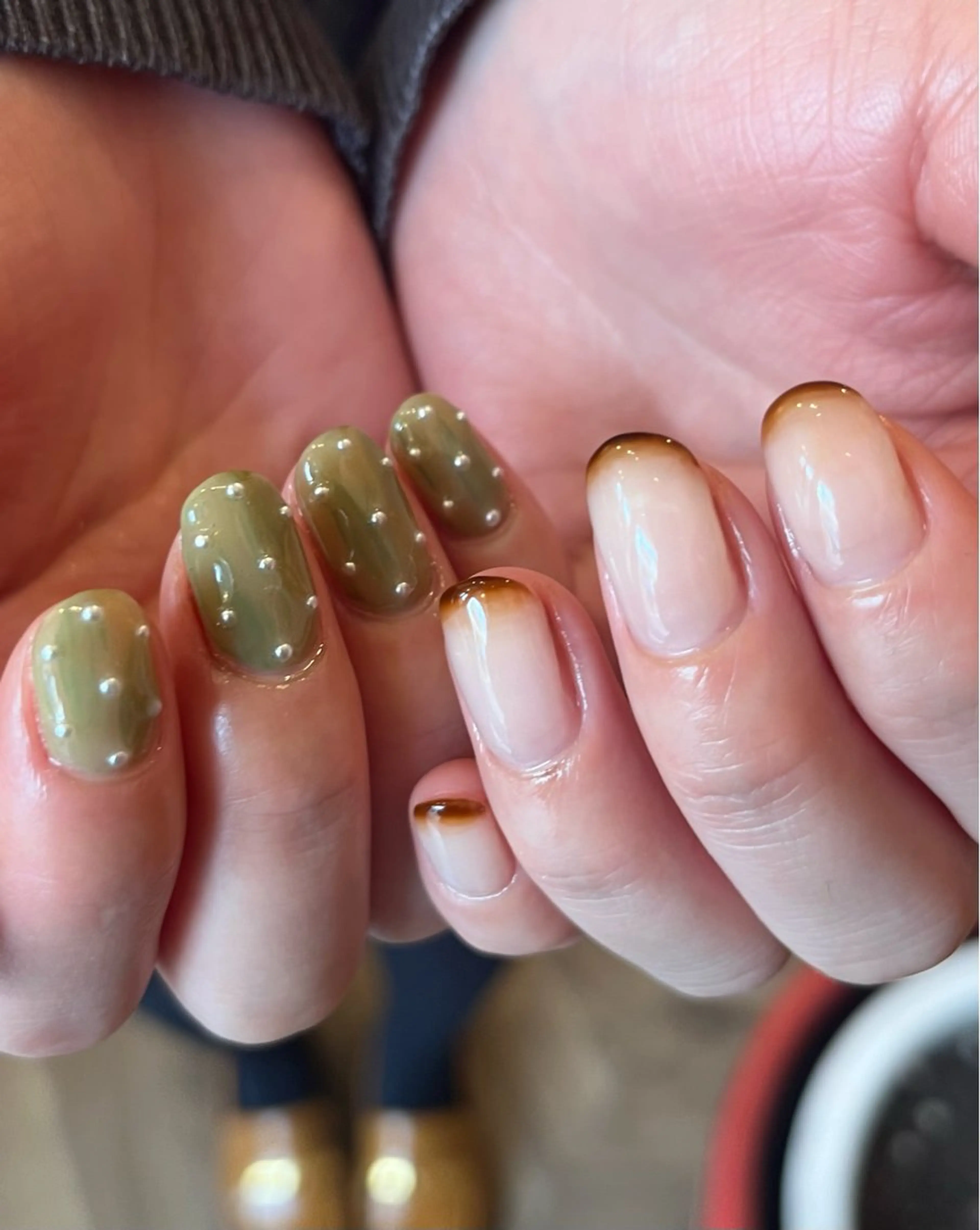 ネイル 持ち込み ニュアンスネイル 春ネイル ハンドネイル AT.1011(アトリエテンイレブン)所属・AT.1011 (ハルカ)のネイルデザイン