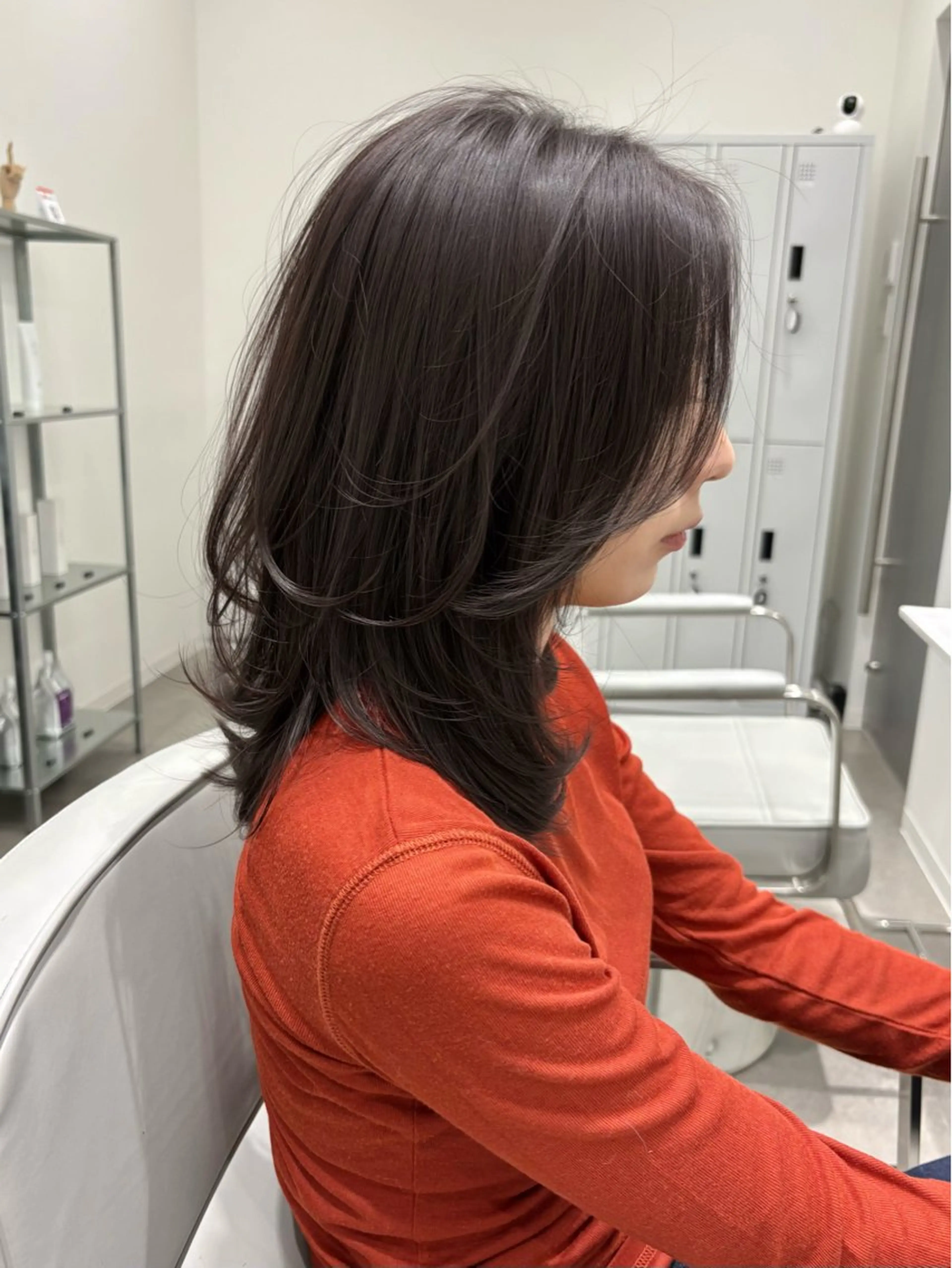 ミディアム カラー ベージュカラー 透明感カラー グレージュ レイヤーカット カット ヘアカラー PULSE yokohama所属・横浜駅/韓国レイヤー カット/髪質改善のヘアスタイル