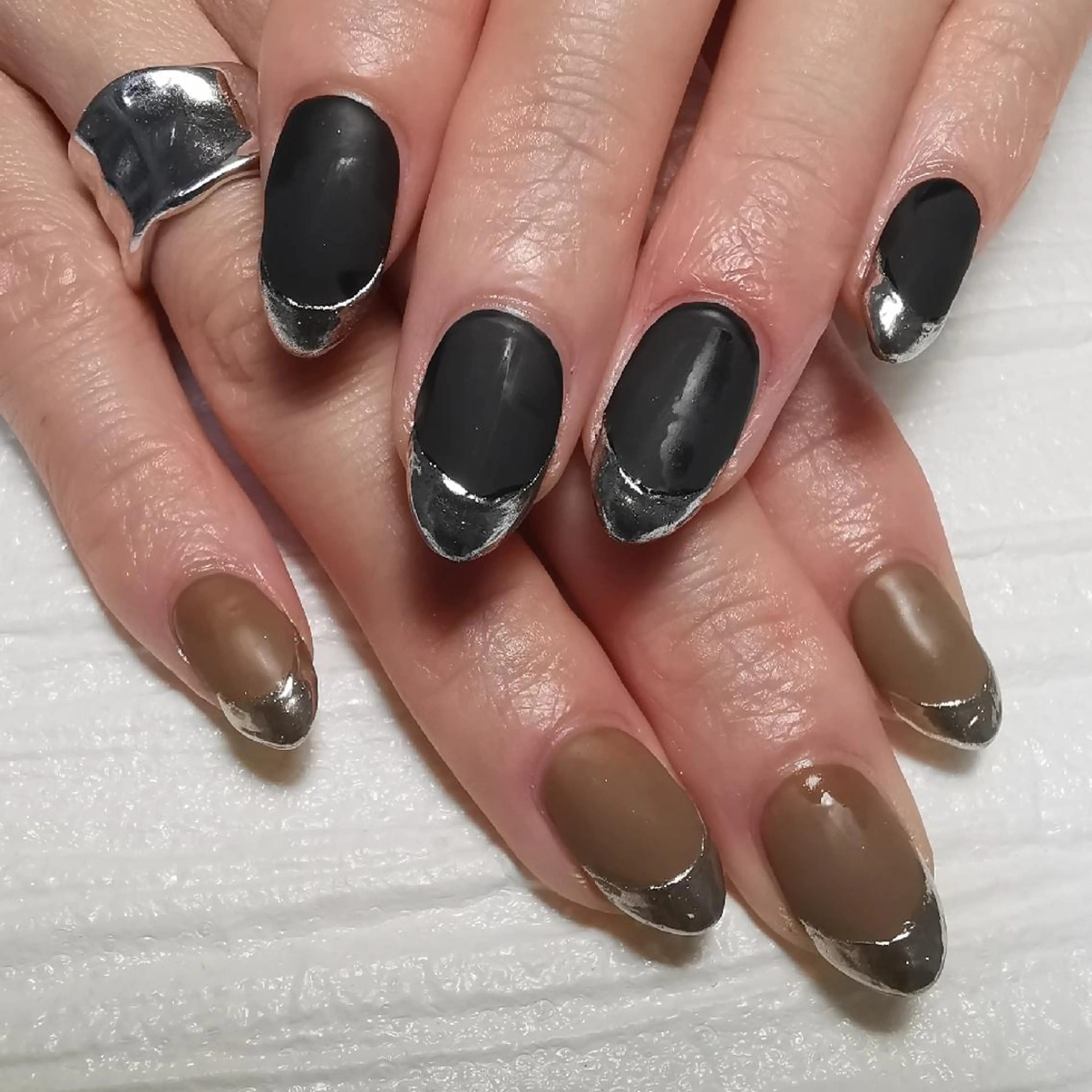 ネイル フレンチネイル マットネイル ミラーネイル ハンドネイル reve あやののネイルデザイン