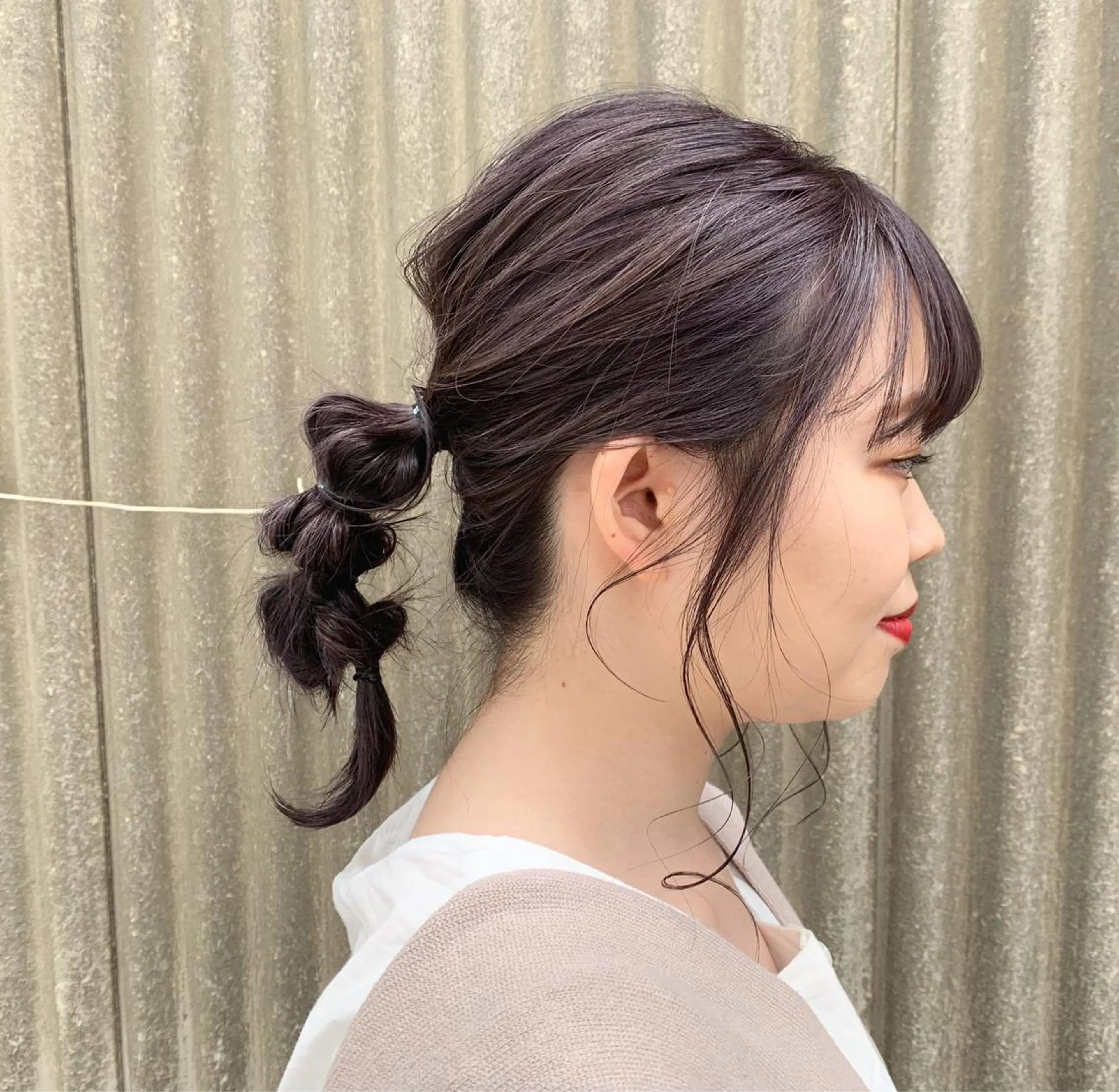 セミロング カラー ヘアアレンジ 野々村 朋美のヘアスタイル
