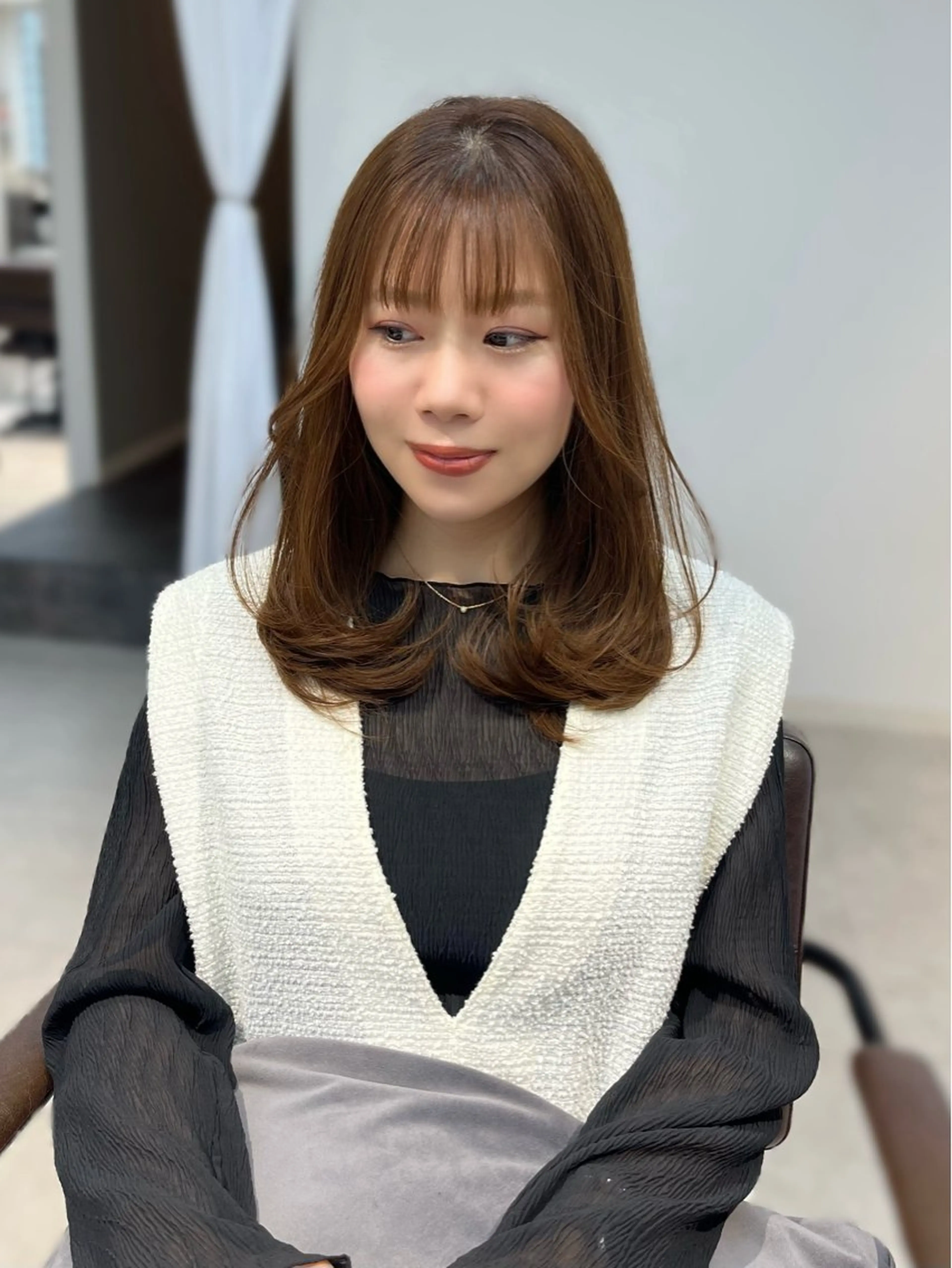 カラー ヘアアレンジ カット ヘアカラー 似合わせ顔まわり カット💛森尾真由美のヘアスタイル
