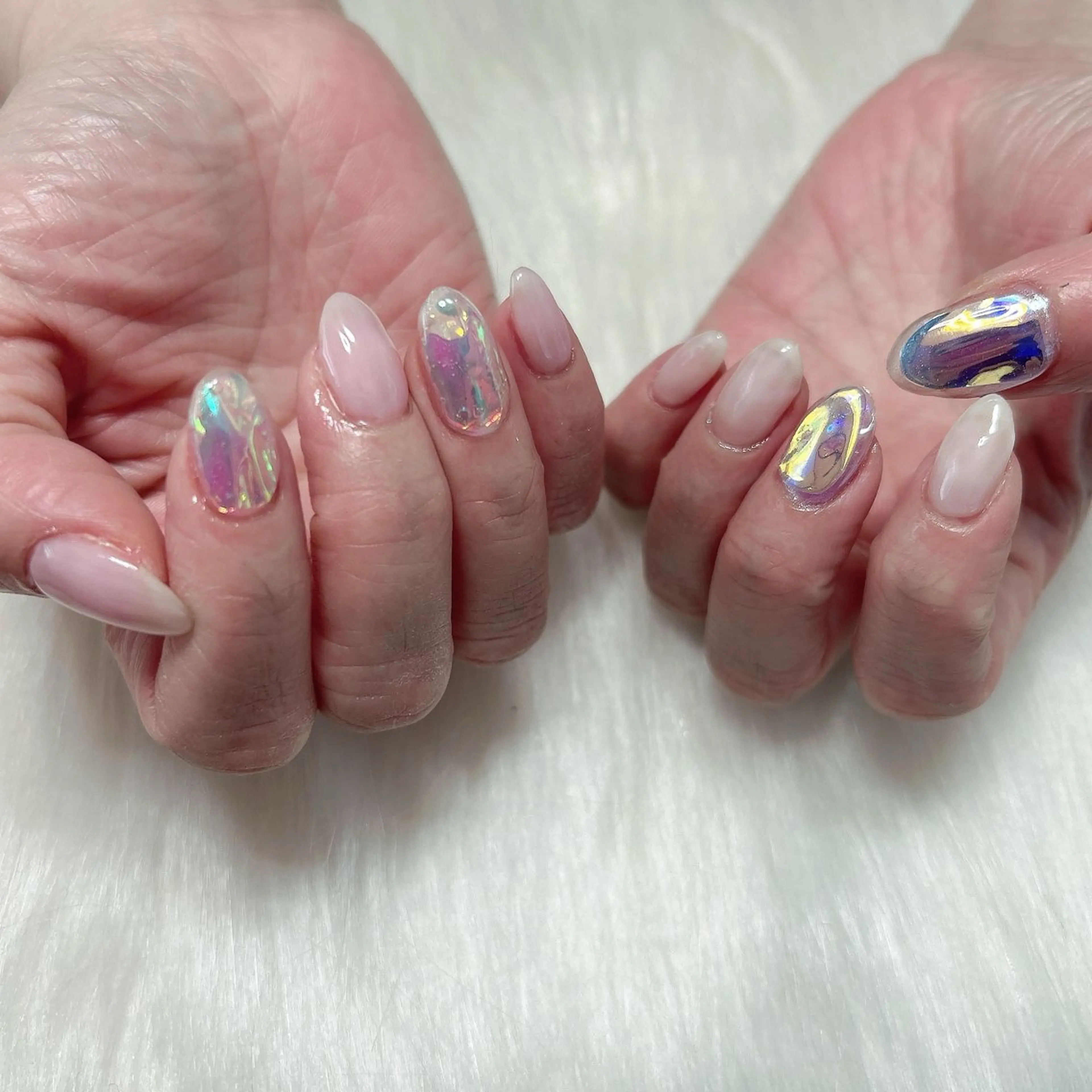 ネイル アートネイル 氷ネイル・うるうるネイル 持ち込み スカルプネイル シンプルネイル ハンドネイル フットネイル Adite nailのネイルデザイン