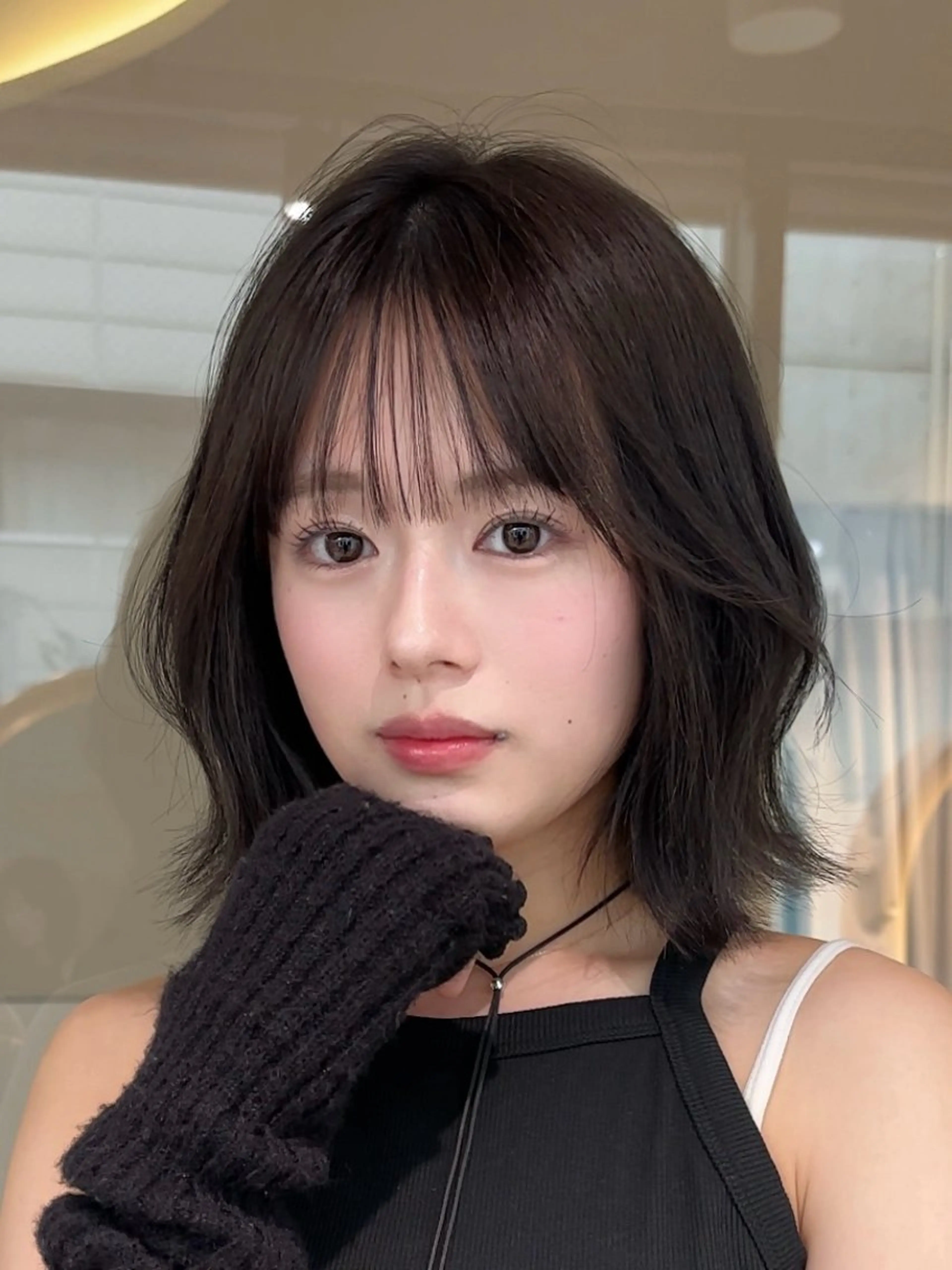 ショート カラー カット ヘアカラー トリートメント かえ🩶韓国ボブ🎀 透明感カラー🥣のヘアスタイル