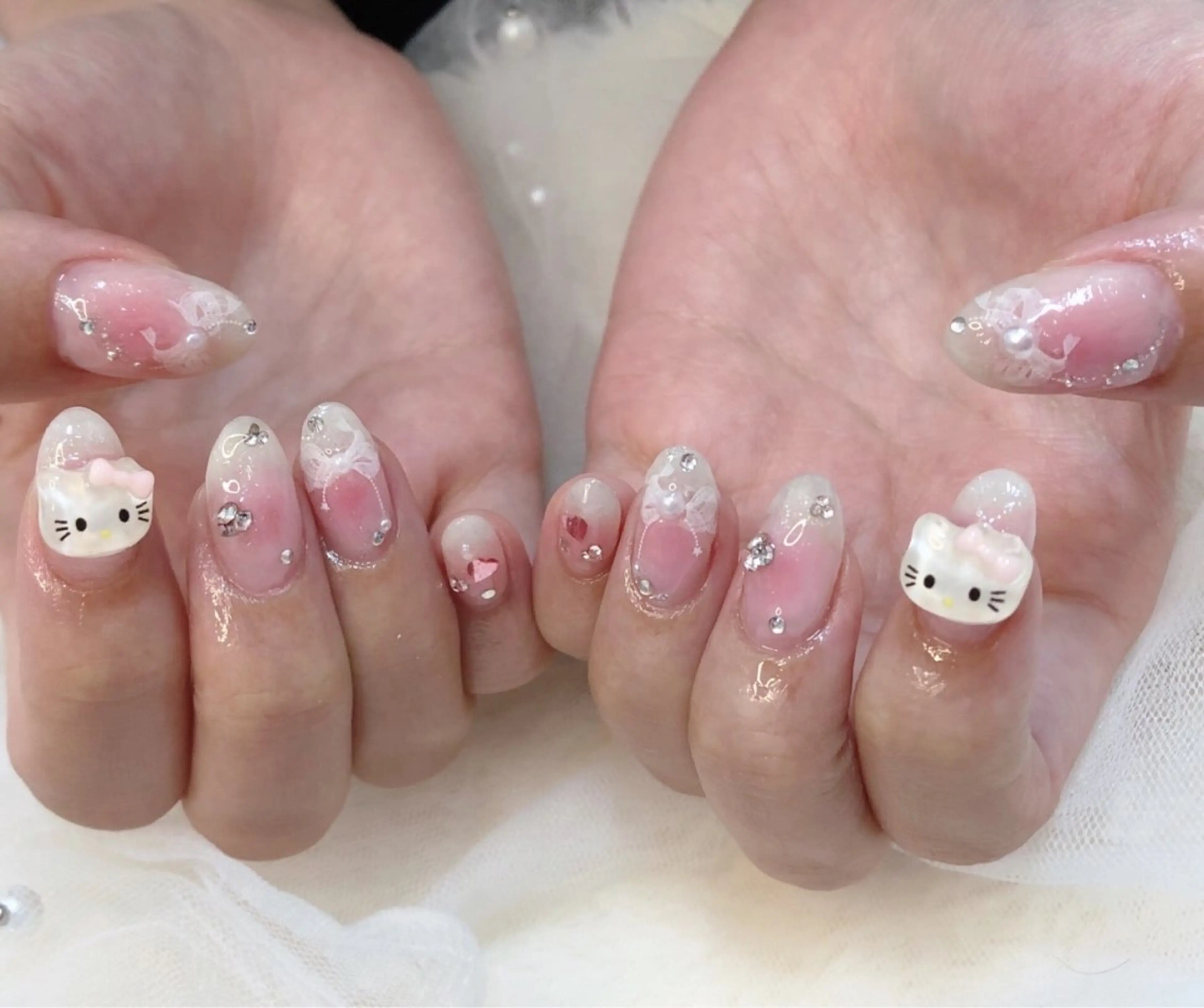 ネイル フレンチネイル ジェルネイル ガラスフレンチ 韓国ネイル マグネットネイル 大門浜松町 ネイルのネイルデザイン