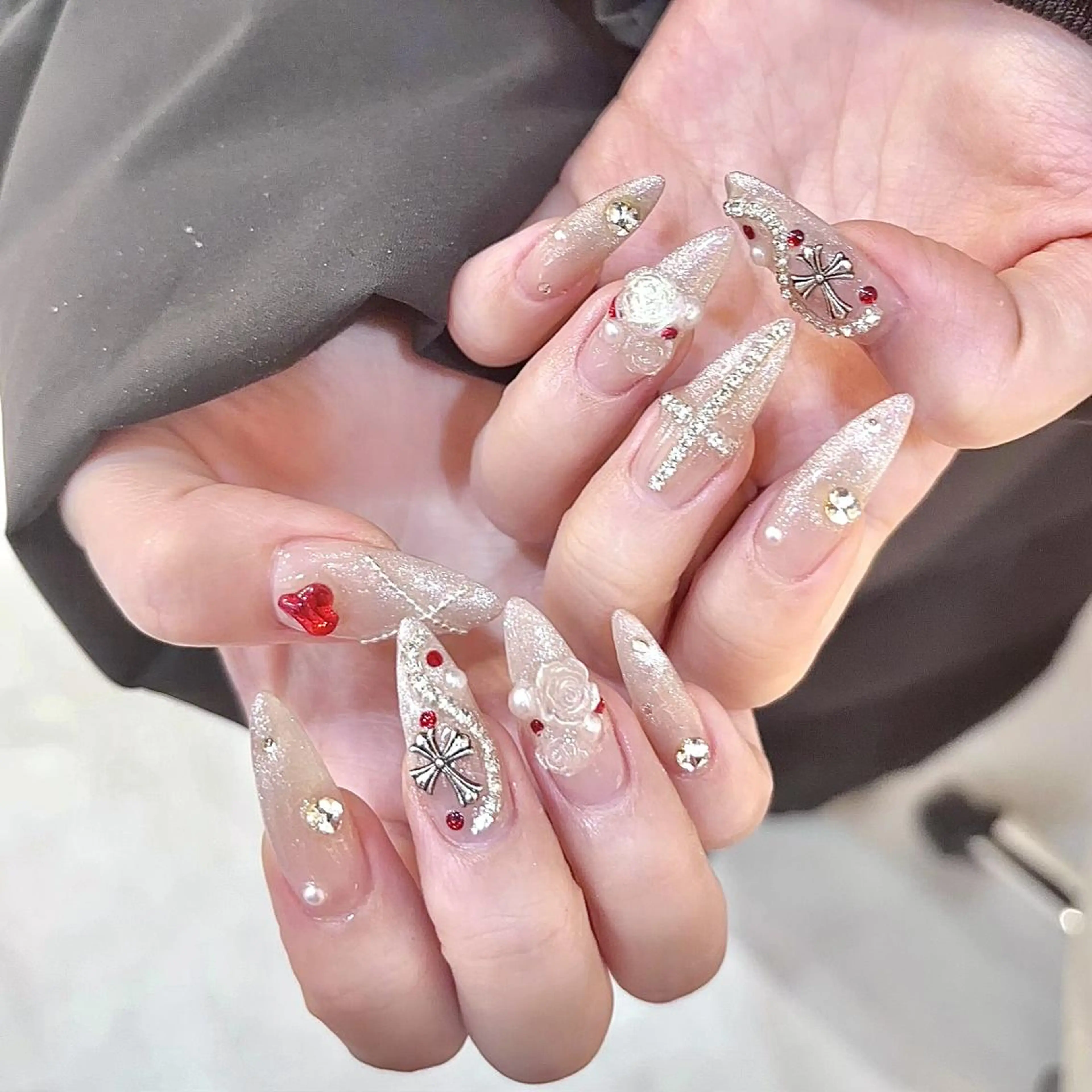 ネイル ハンドネイル 🍑長さだし ワンホン💅モモコのネイルデザイン