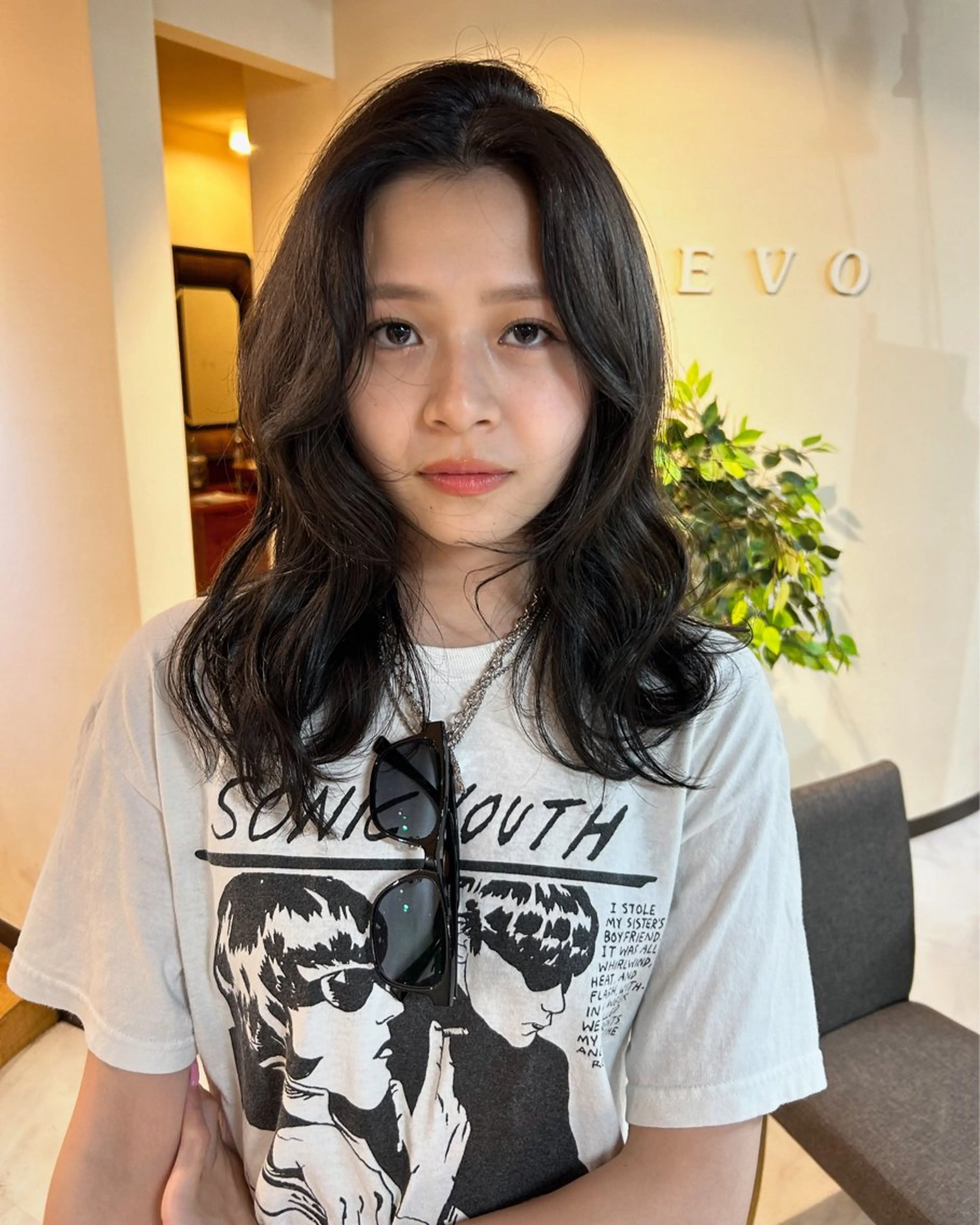 ミディアム カット ヘアカラー トリートメント 透明感/レイヤー/ 武士るな🌿‬のヘアスタイル