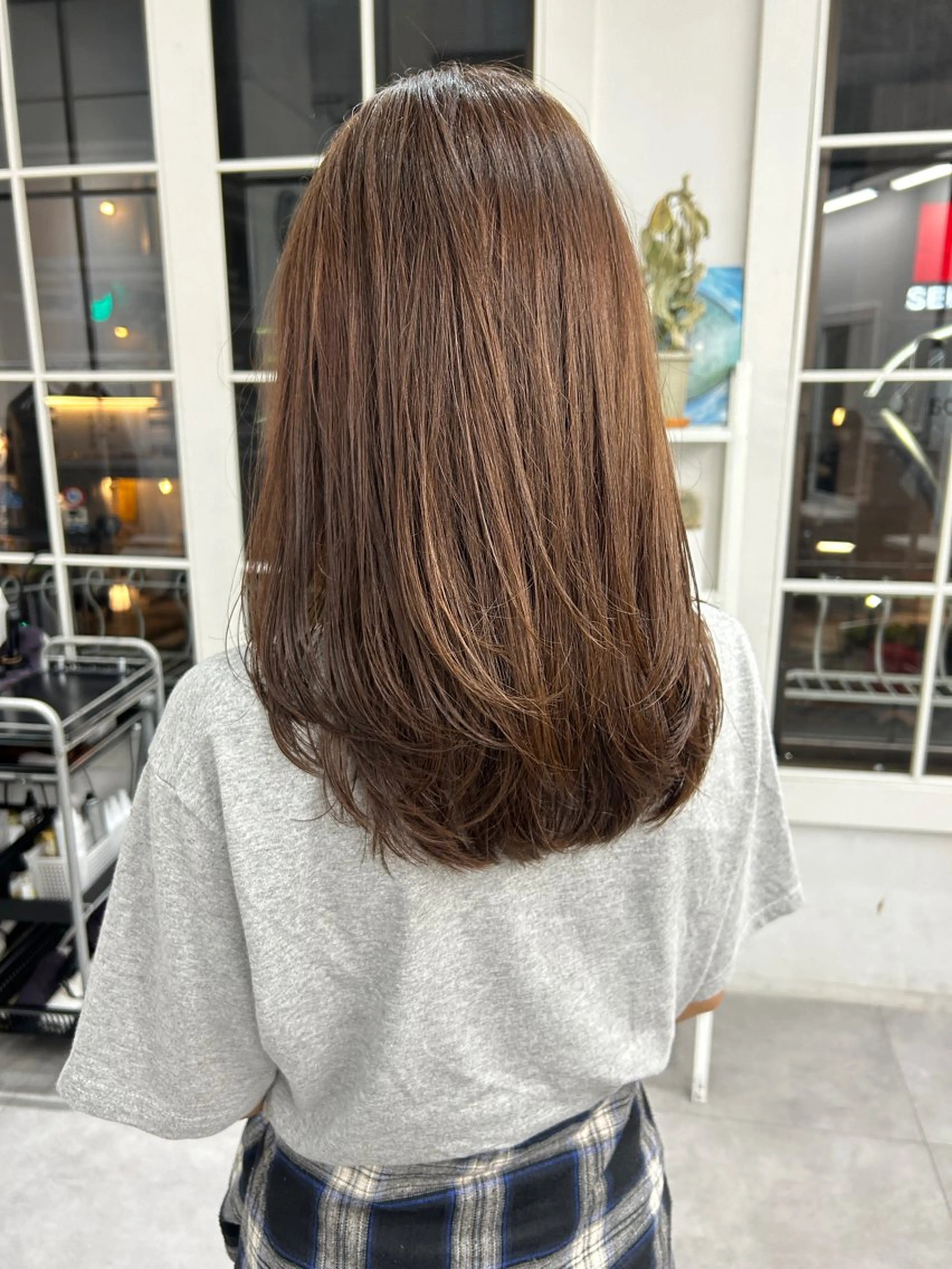 セミロング カラー レイヤーボブ/ 艶カラー/サナ🌼のヘアスタイル