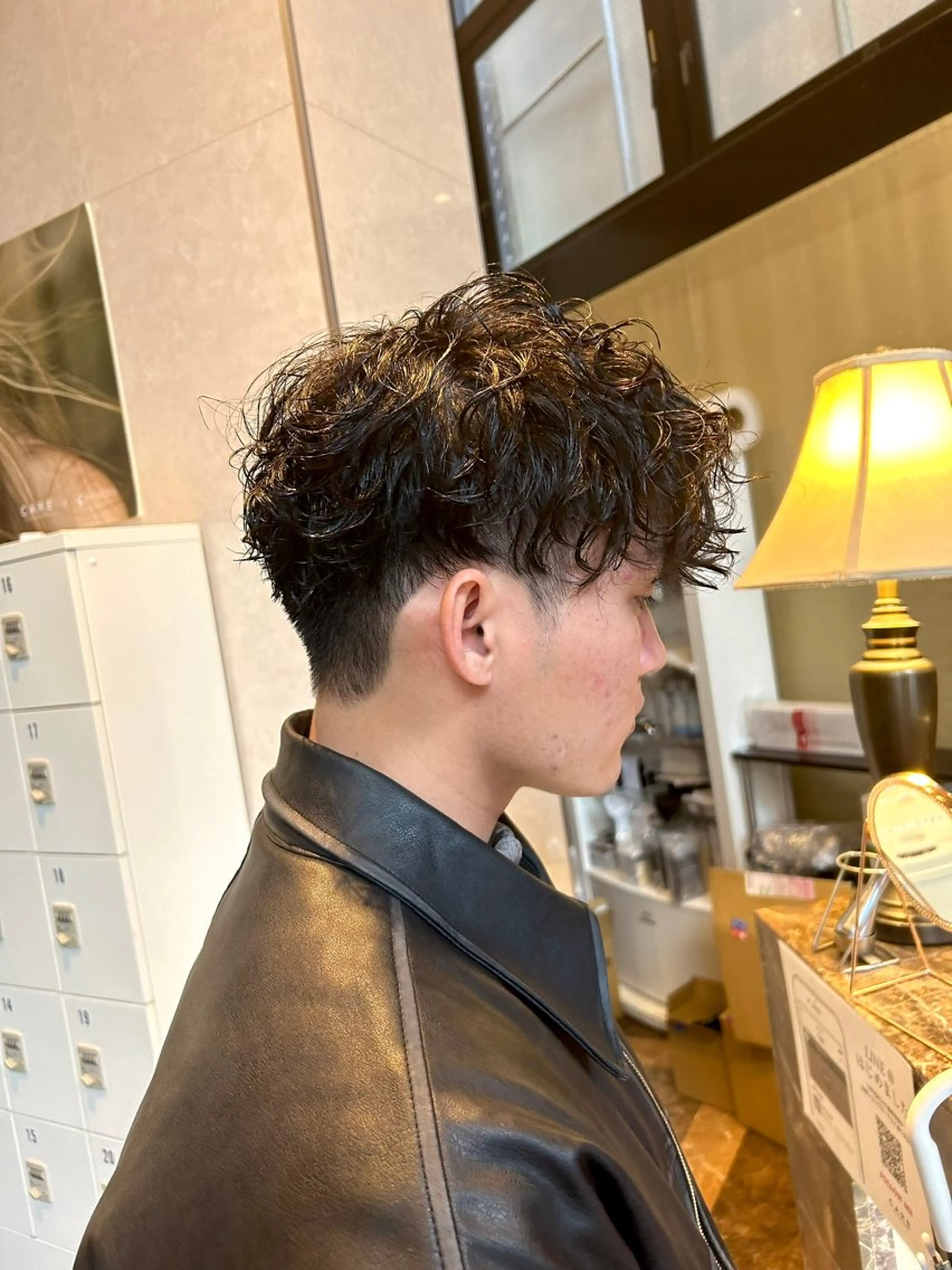 パーマ メンズ カット パーマ ふくどめ りなのヘアスタイル