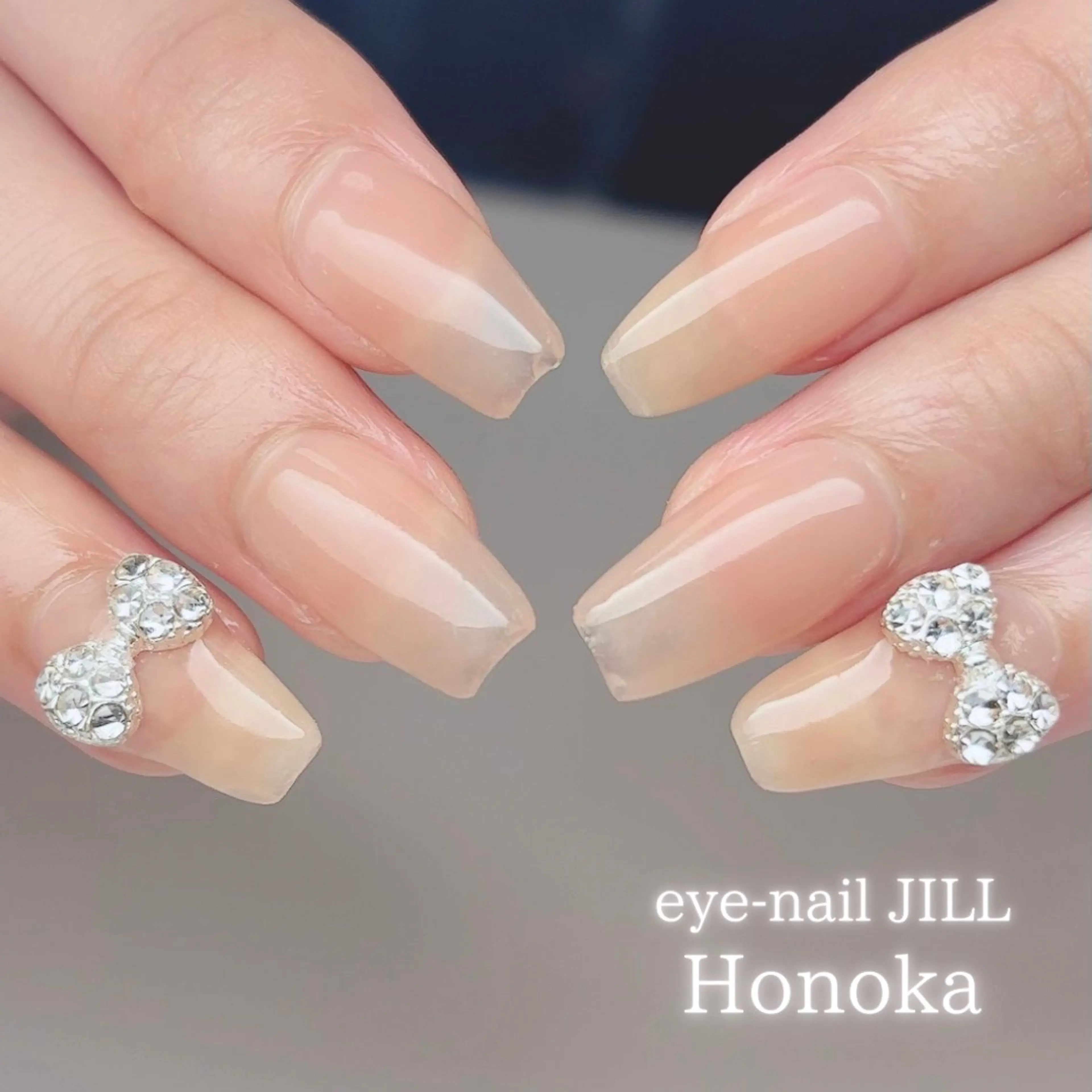 ネイル ワンカラーネイル リボン シンプルネイル ハンドネイル JILL Honokaのネイルデザイン