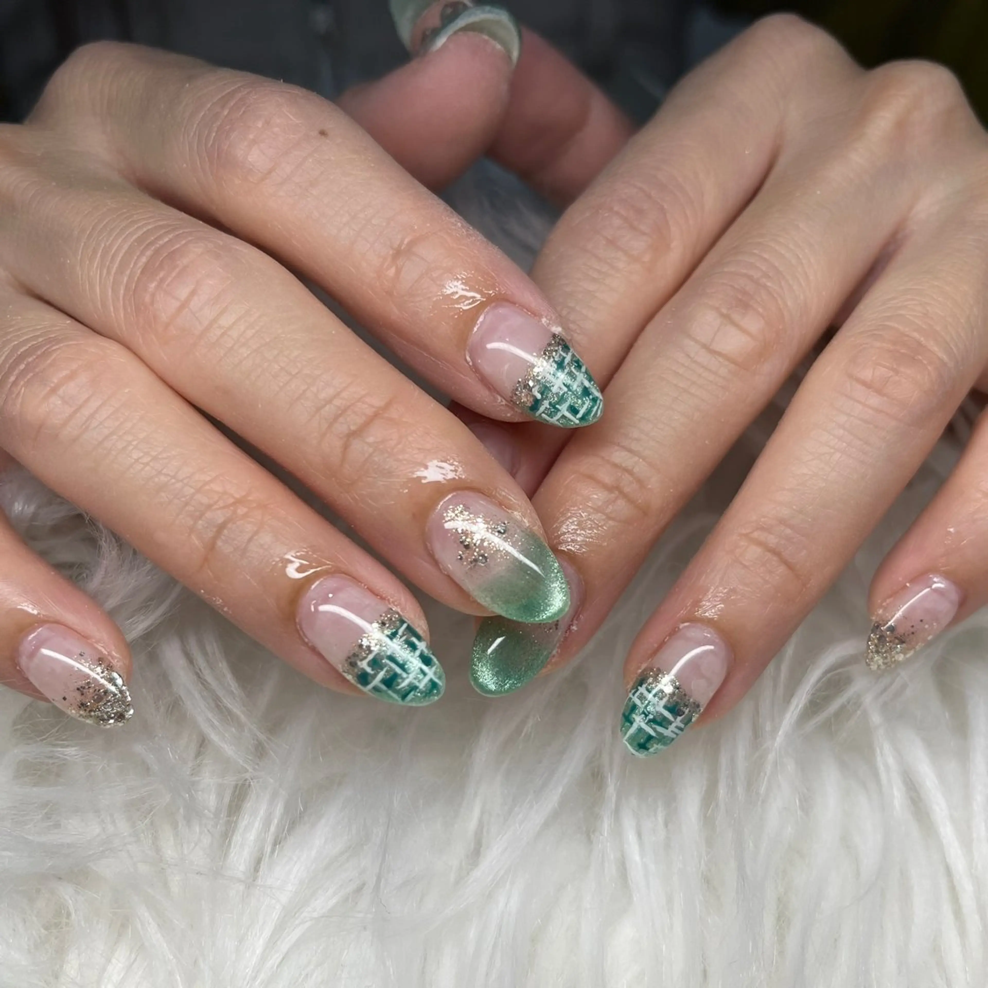 ネイル ツイードネイル はあとねいる福島店 SAKIのネイルデザイン