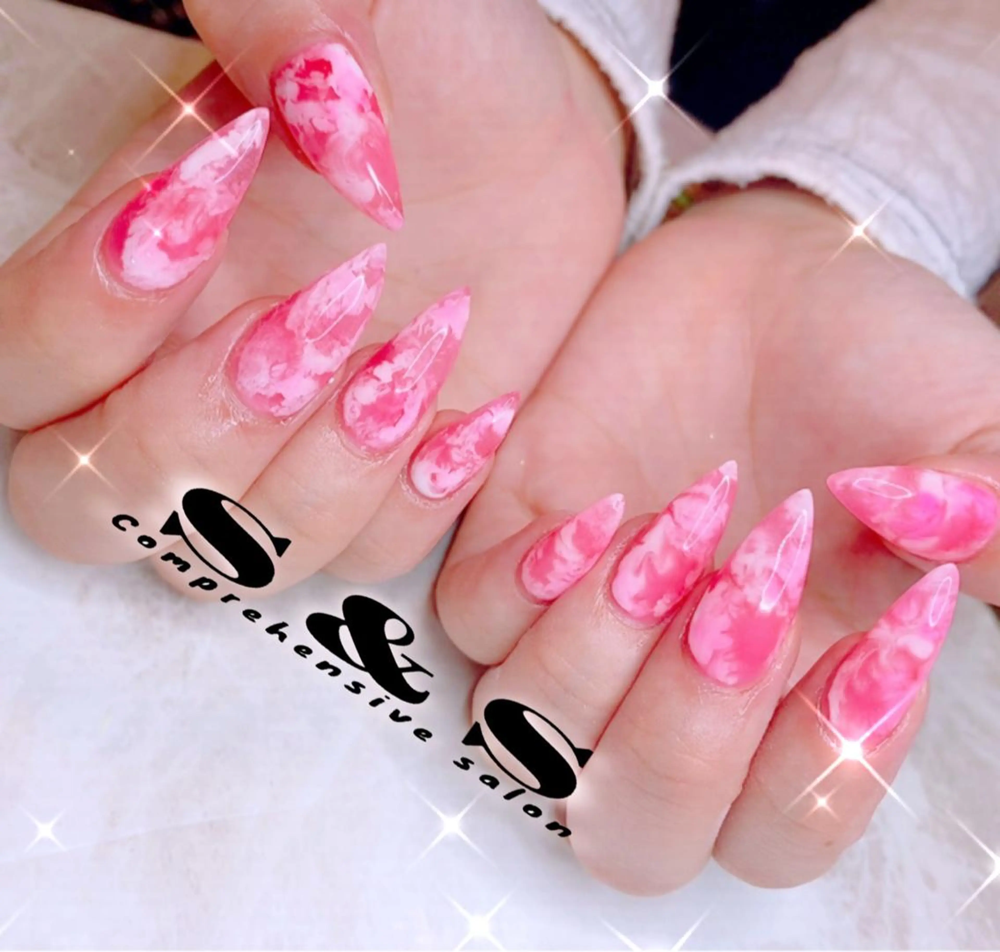 ネイル アートネイル 長さ出し 大理石ネイル(マーブル) メンズネイル 持ち込み S&S 村田小百合のネイルデザイン