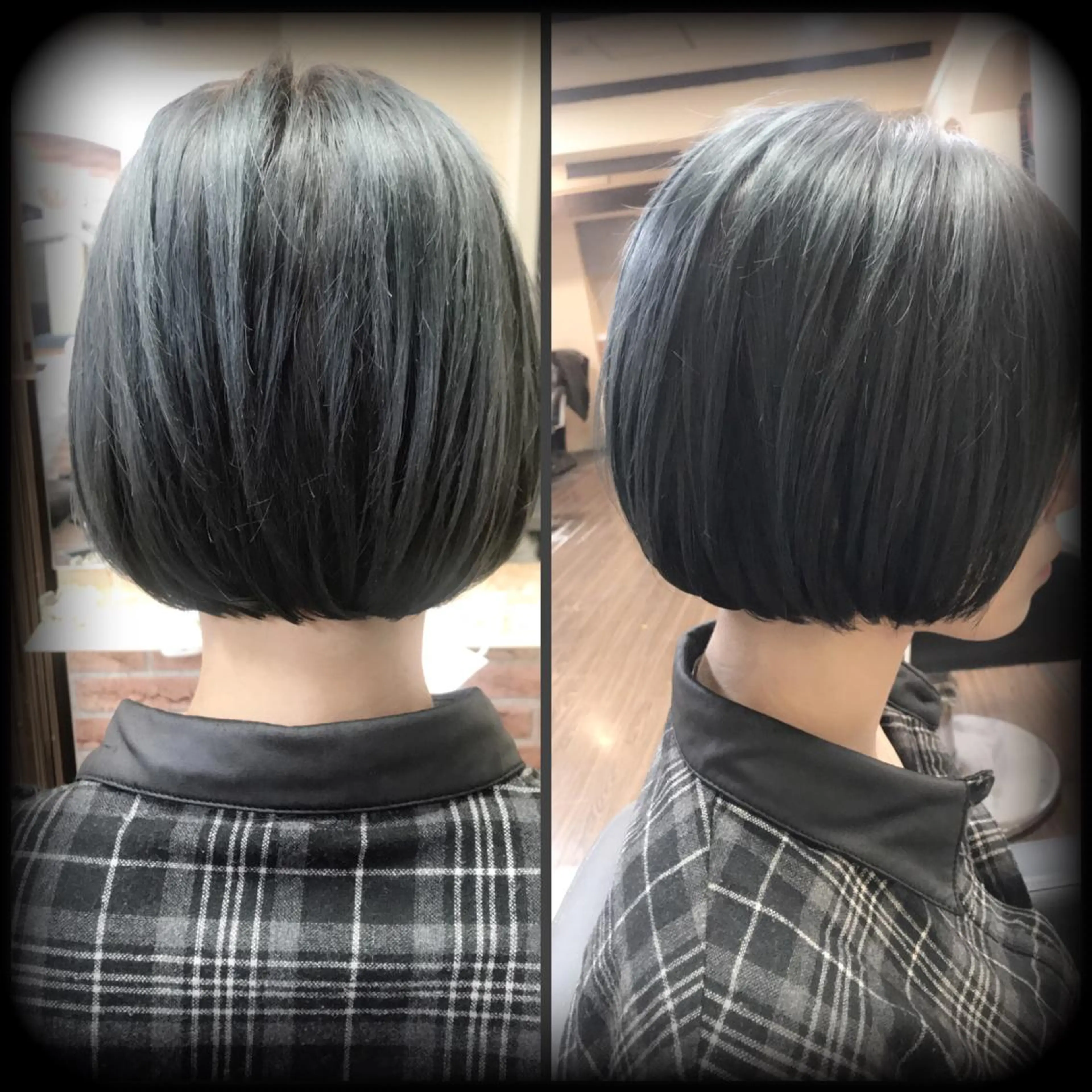 ショート カラー アッシュ ダークアッシュ ボブ 家田 竜のヘアスタイル