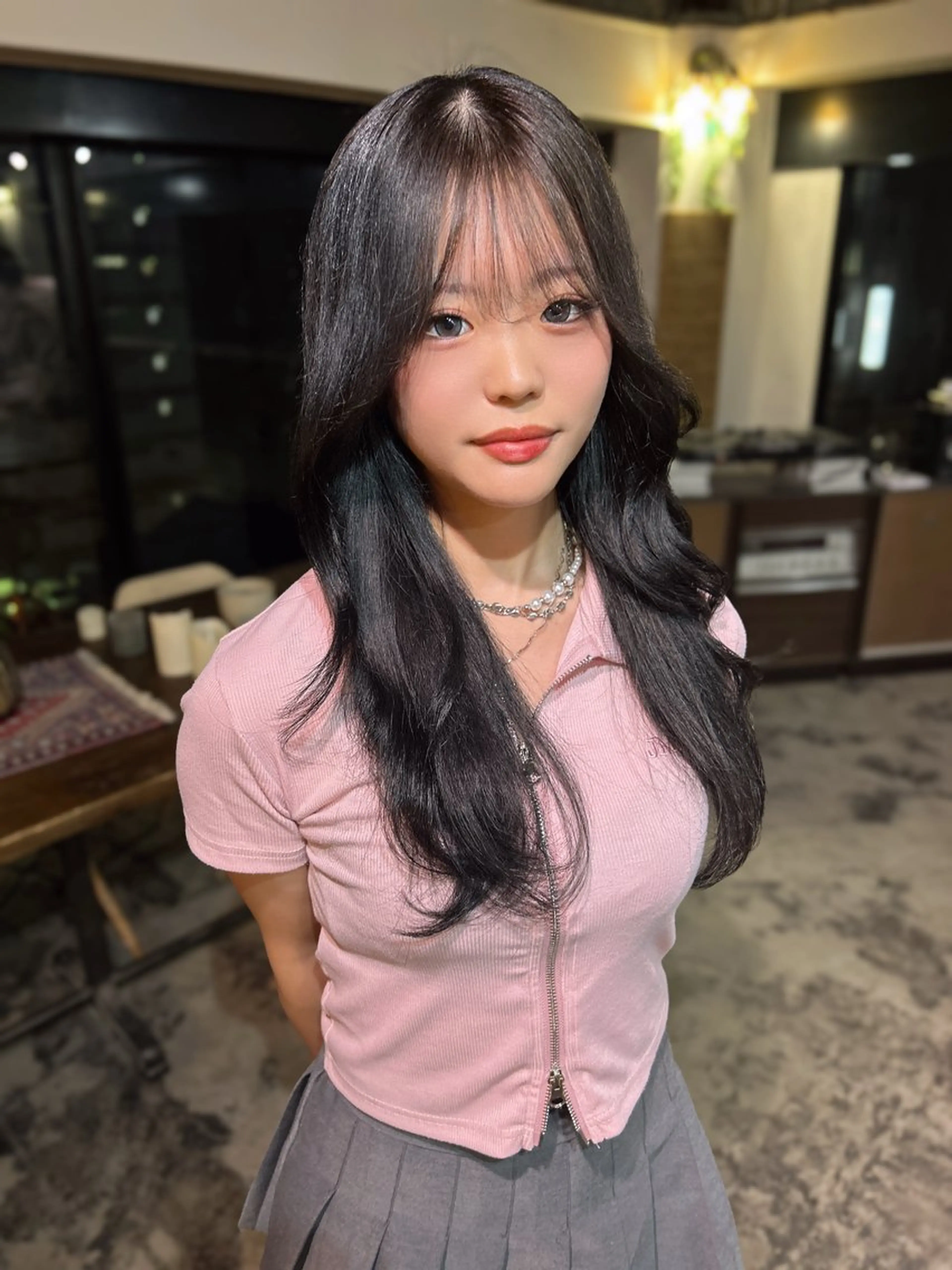 ロング カラー カット ヘアカラー トリートメント 透明感/ハイトーン カラー/SHISEIのヘアスタイル