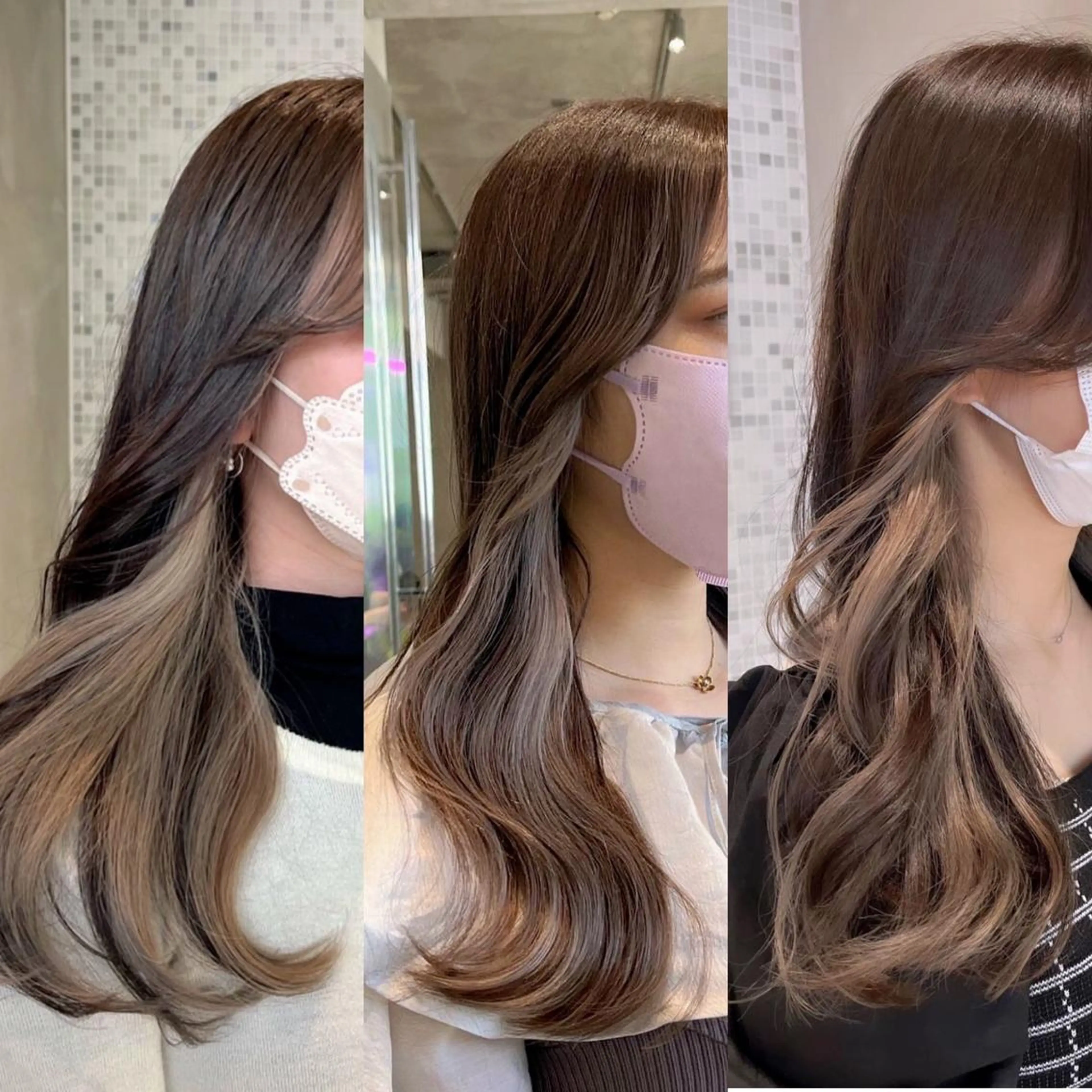 ロング カラー インナーカラー 韓国ヘア/耳ツボジュ エリー♡ayumuのヘアスタイル