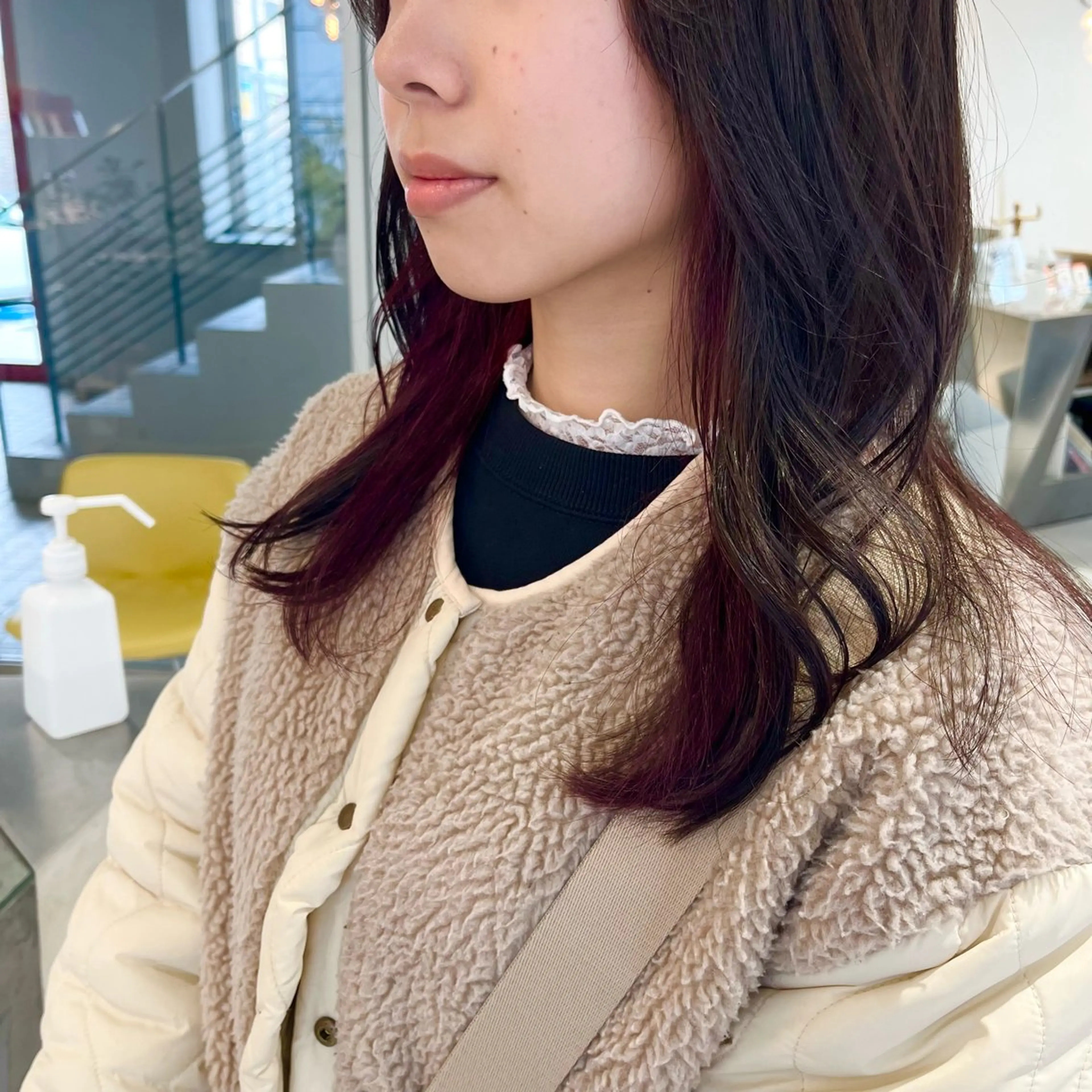 セミロング カラー ブリーチ デザインカラー ダブルカラー ブリーチなしカラー オレンジ 由比藤理子 ブリーチカラー🌈のヘアスタイル