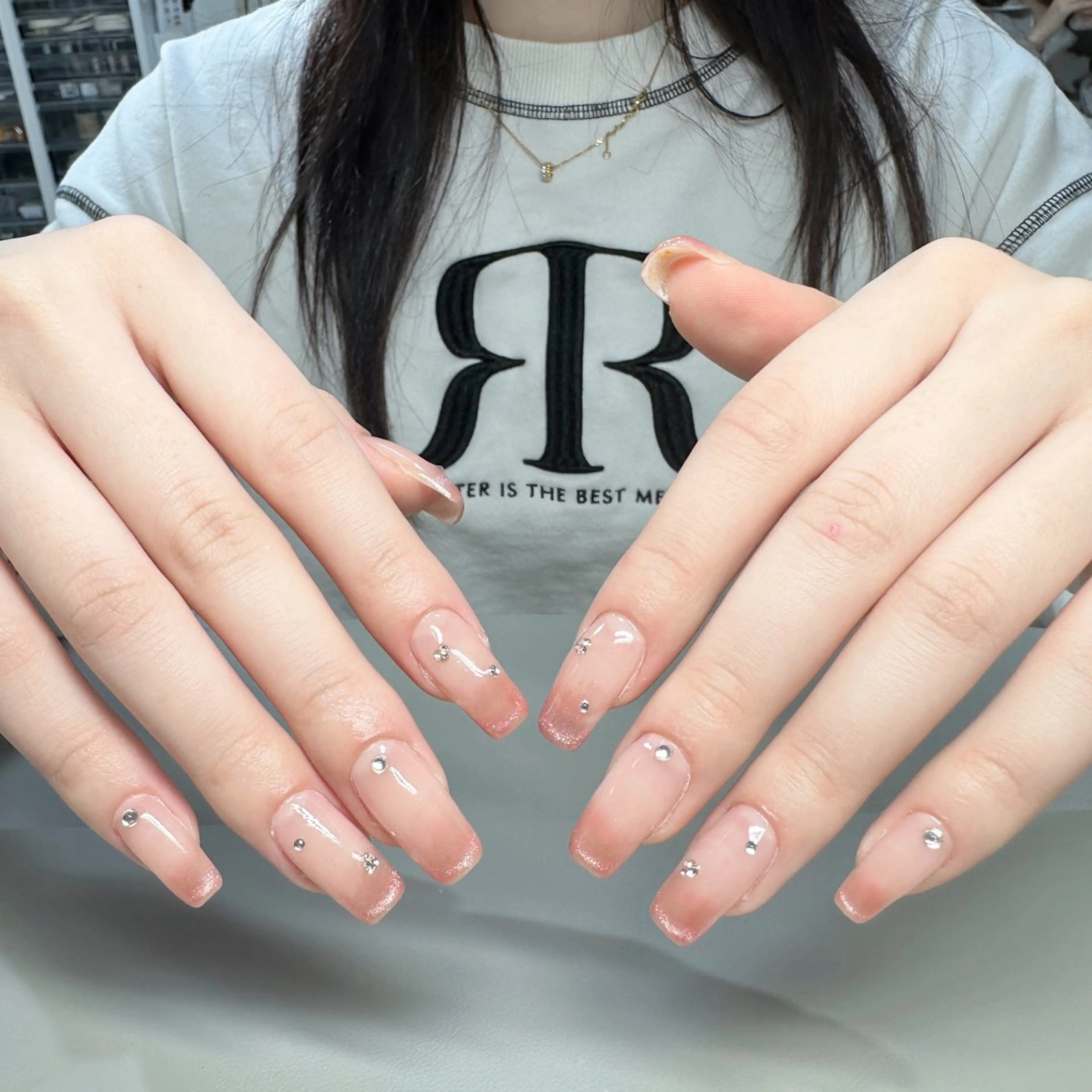 ネイル フレンチネイル マグネットネイル マグネットフレンチ ハンドネイル MO MO🐻のネイルデザイン