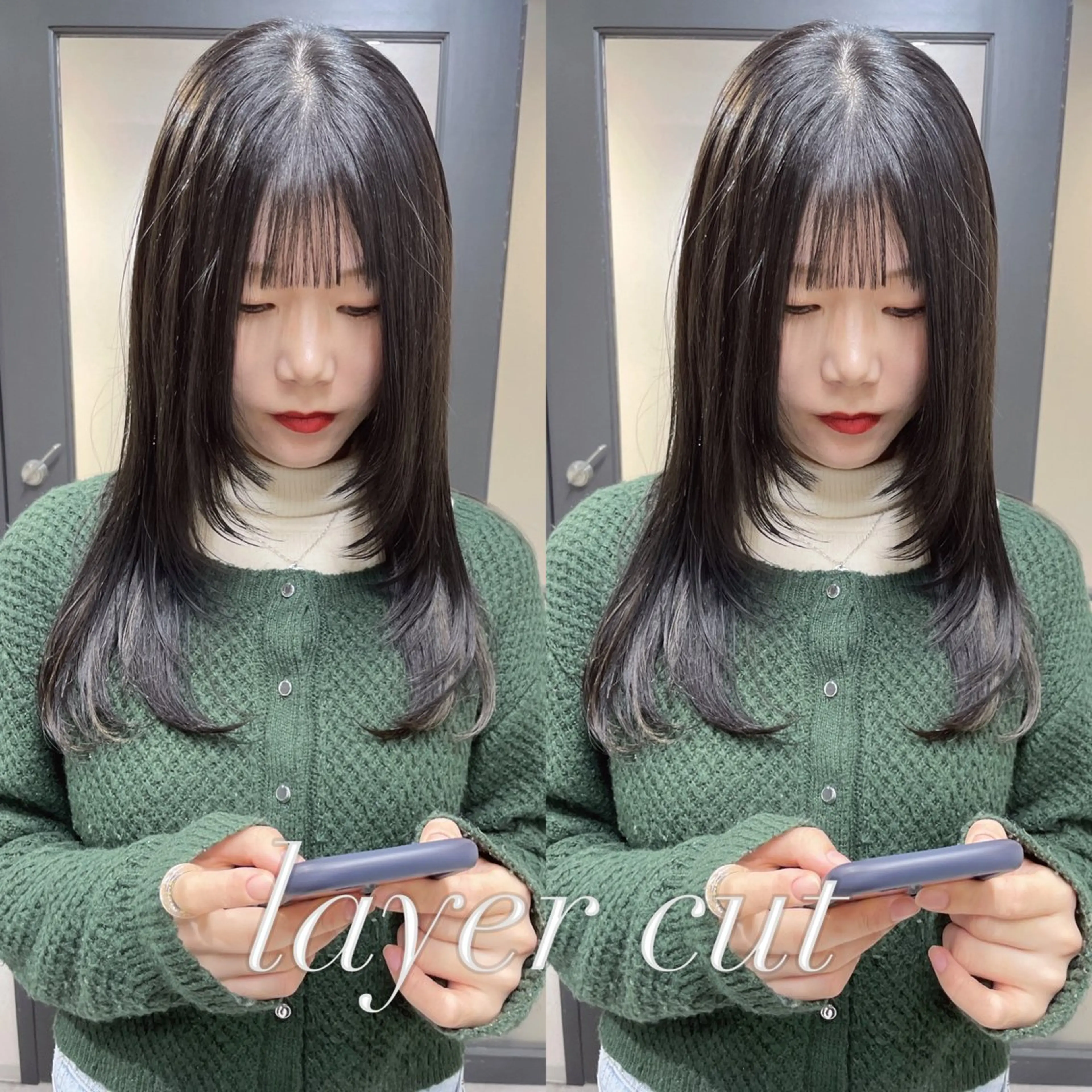 セミロング カラー ヘアカラー 髪質改善will hairdesignのヘアスタイル