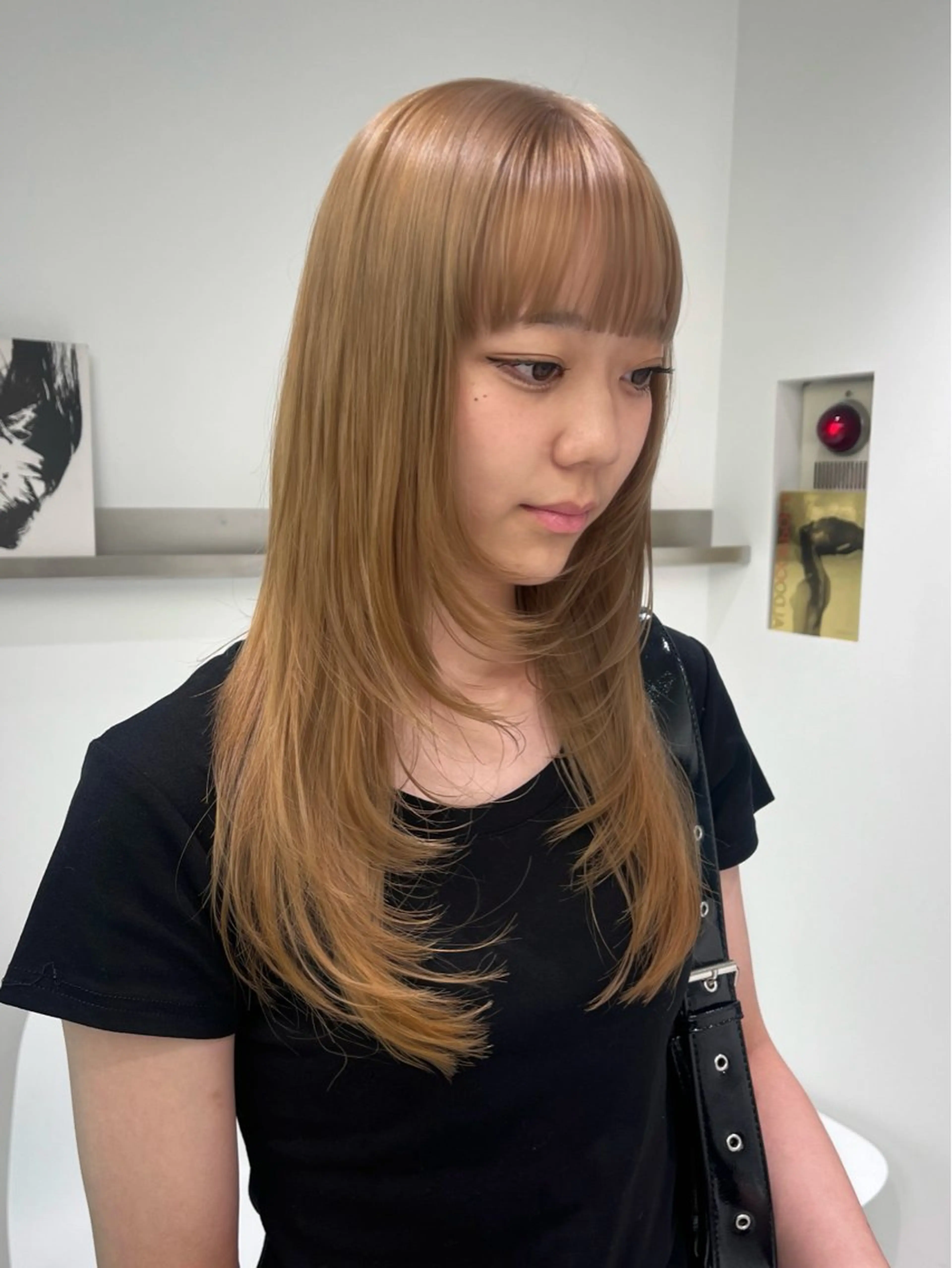 ロング カラー カット ヘアカラー 海外girl🤎 透明感ベージュmaoのヘアスタイル