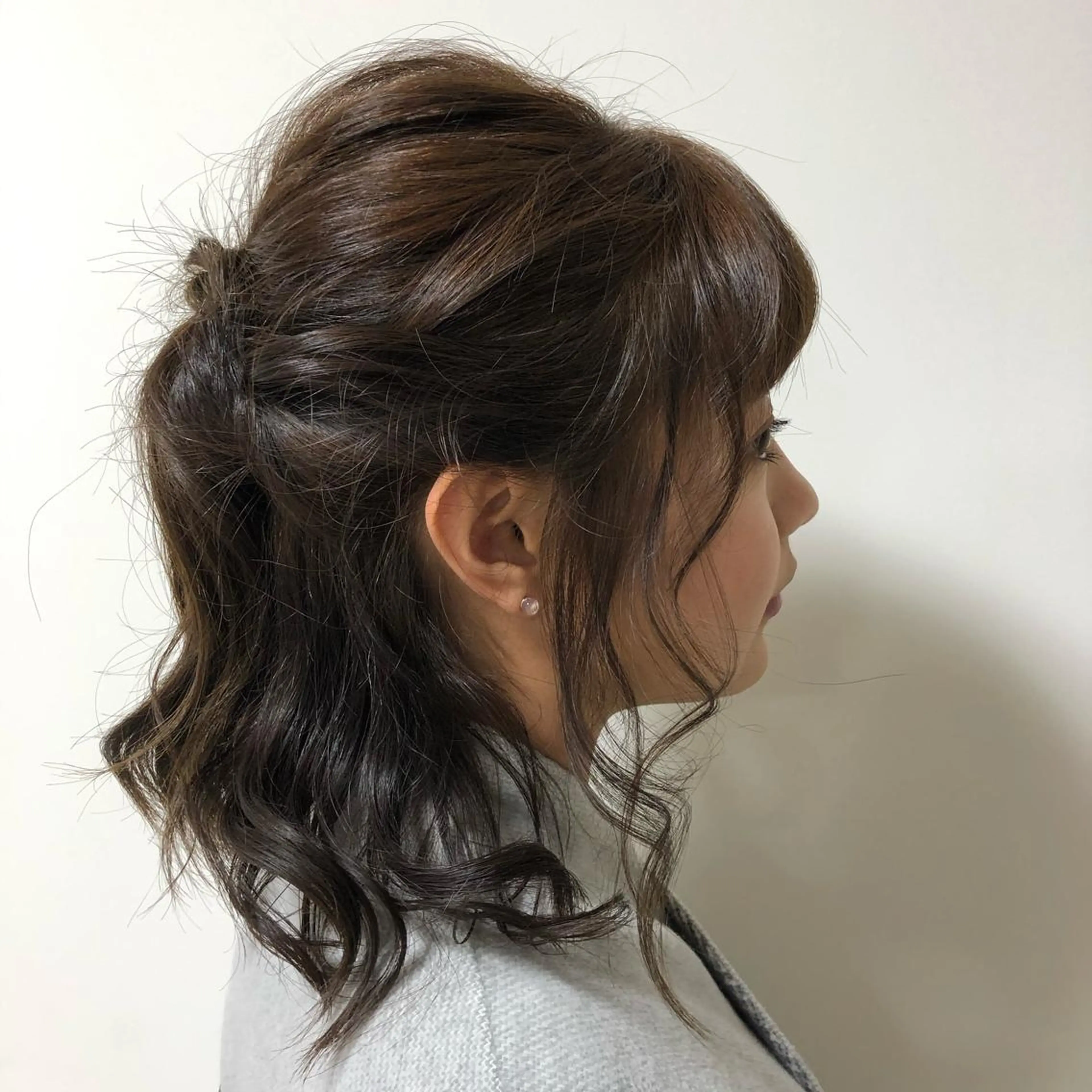 ミディアム カラー ヘアアレンジ 韓国風レイヤーカット 松葉翔のヘアスタイル