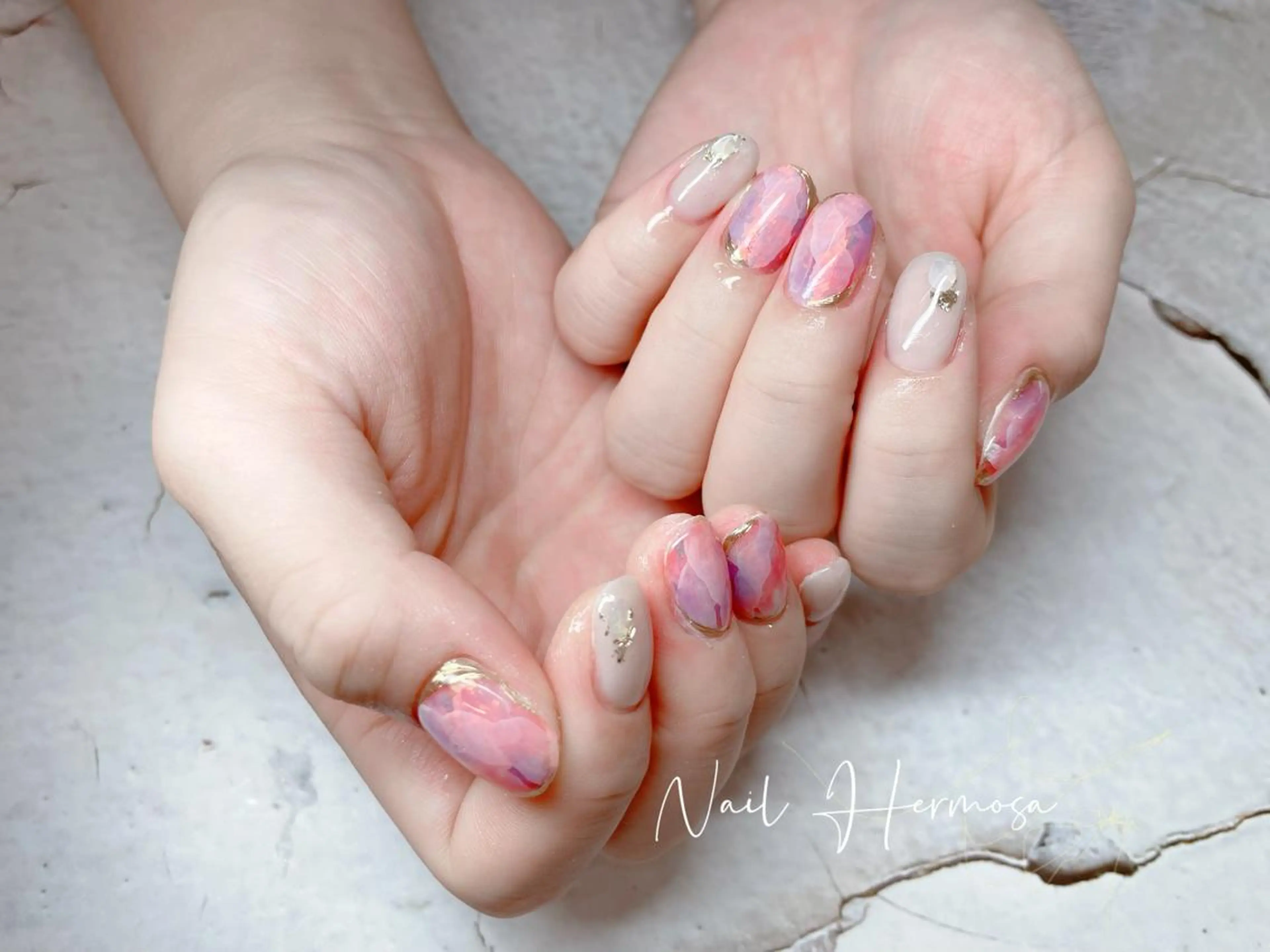 ネイル 桜ネイル 長さ出し フラッシュネイル フラワーネイル フットネイル ハンドネイル ネイル エルモサのネイルデザイン