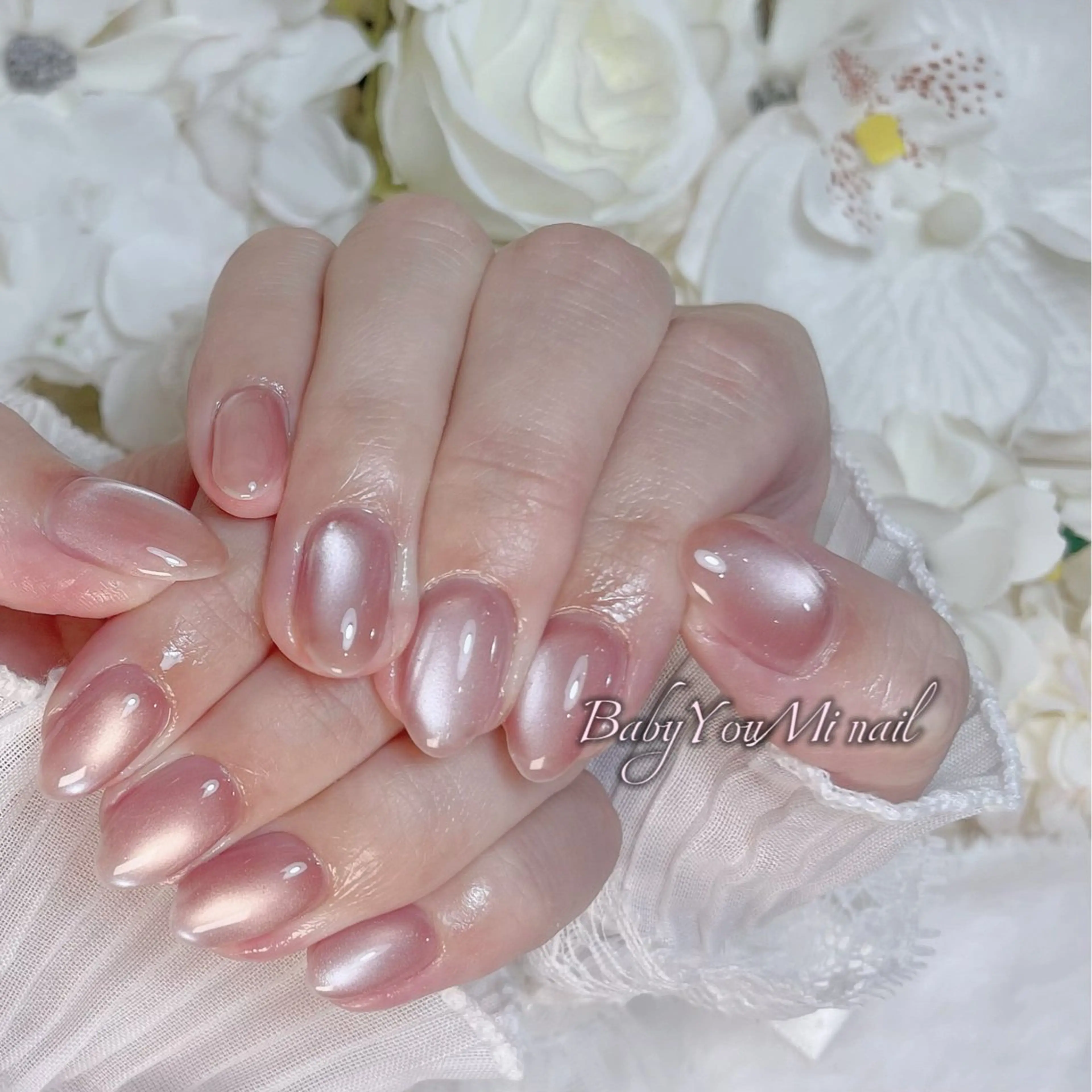 ネイル オーロラネイル 成人式 フットネイル フレンチネイル ジェルネイル ハンドネイル BabyYouMi nailのネイルデザイン