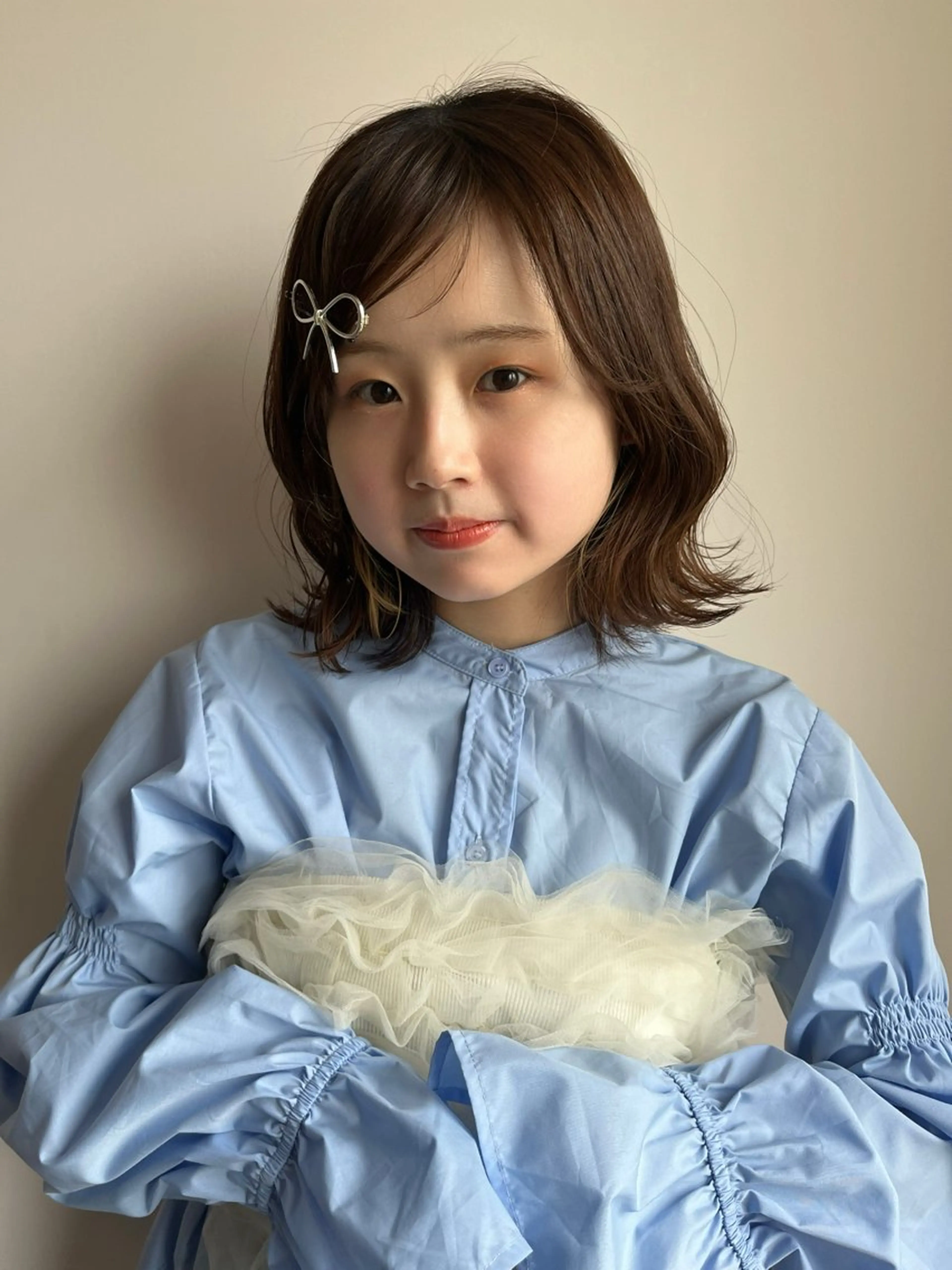 ミディアム カット ヘアカラー パーマ/オリーブ/ 酸性ストレート/ゆなのヘアスタイル