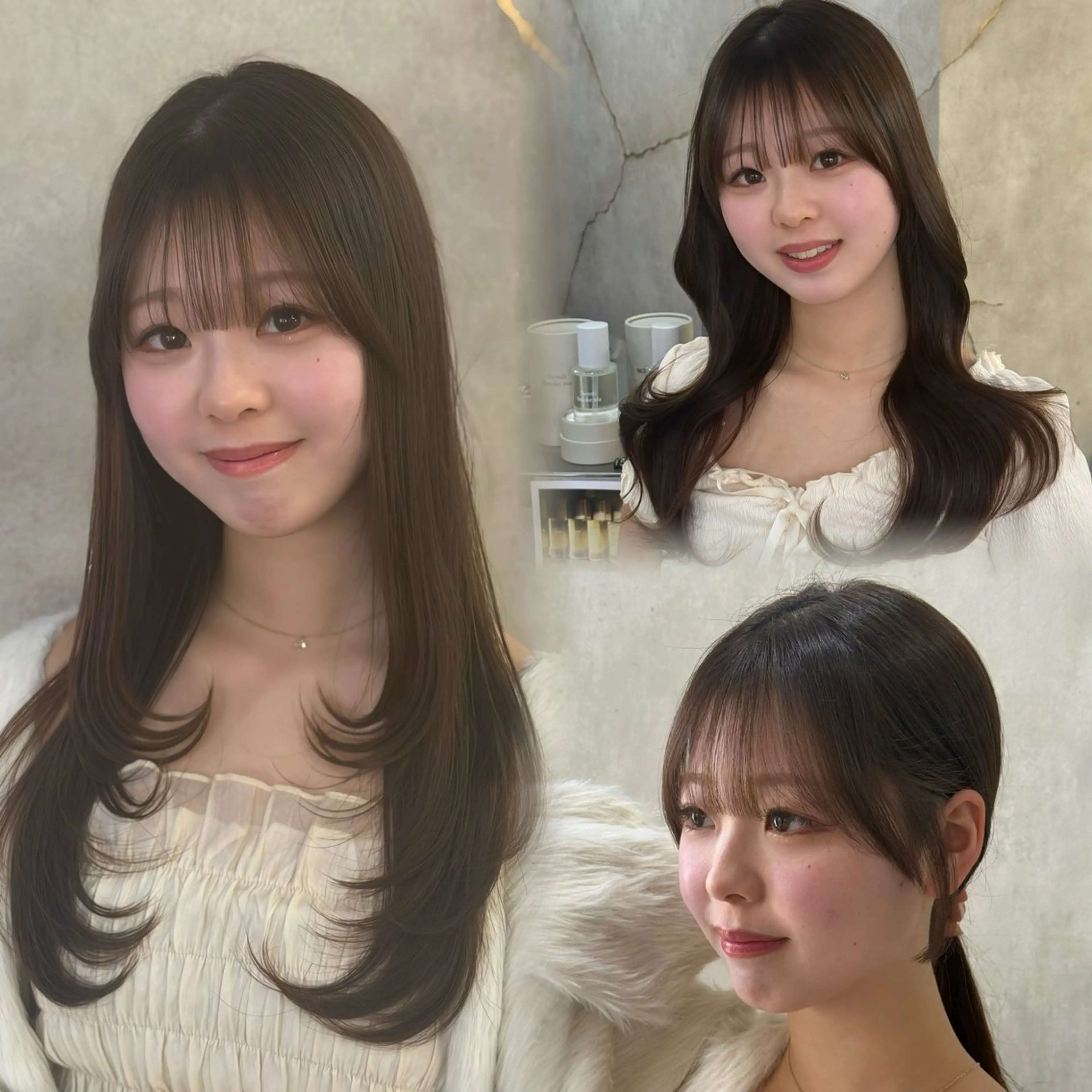 ロング 顔周りカット 似合わせカット 小顔カット カット ヘアカラー トリートメント 🌷ハナ🌷/ 韓国ヘア/モテ髪🎀のヘアスタイル