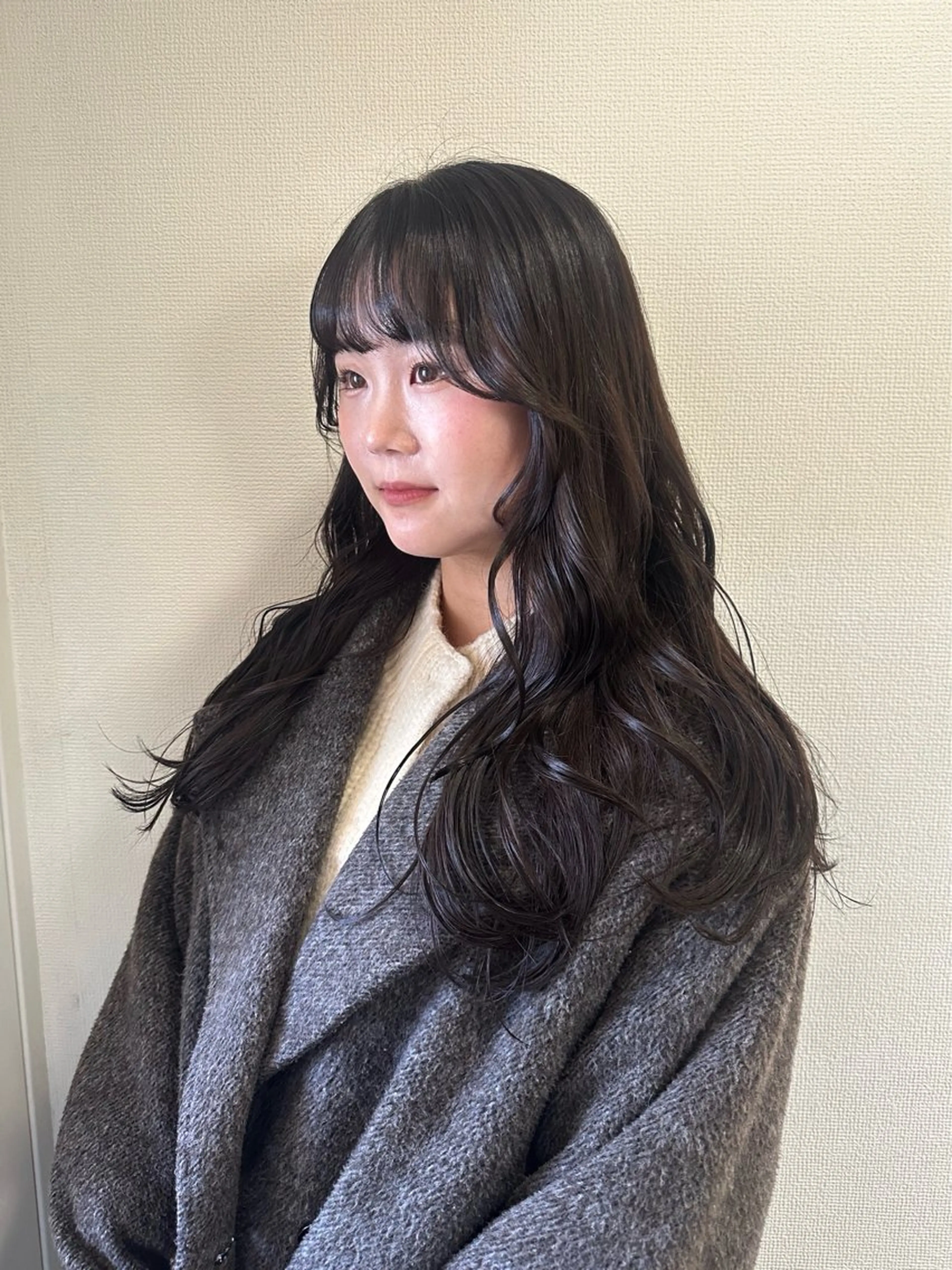 ロング カラー 顔周りカット ハシヅメ キョウカのヘアスタイル