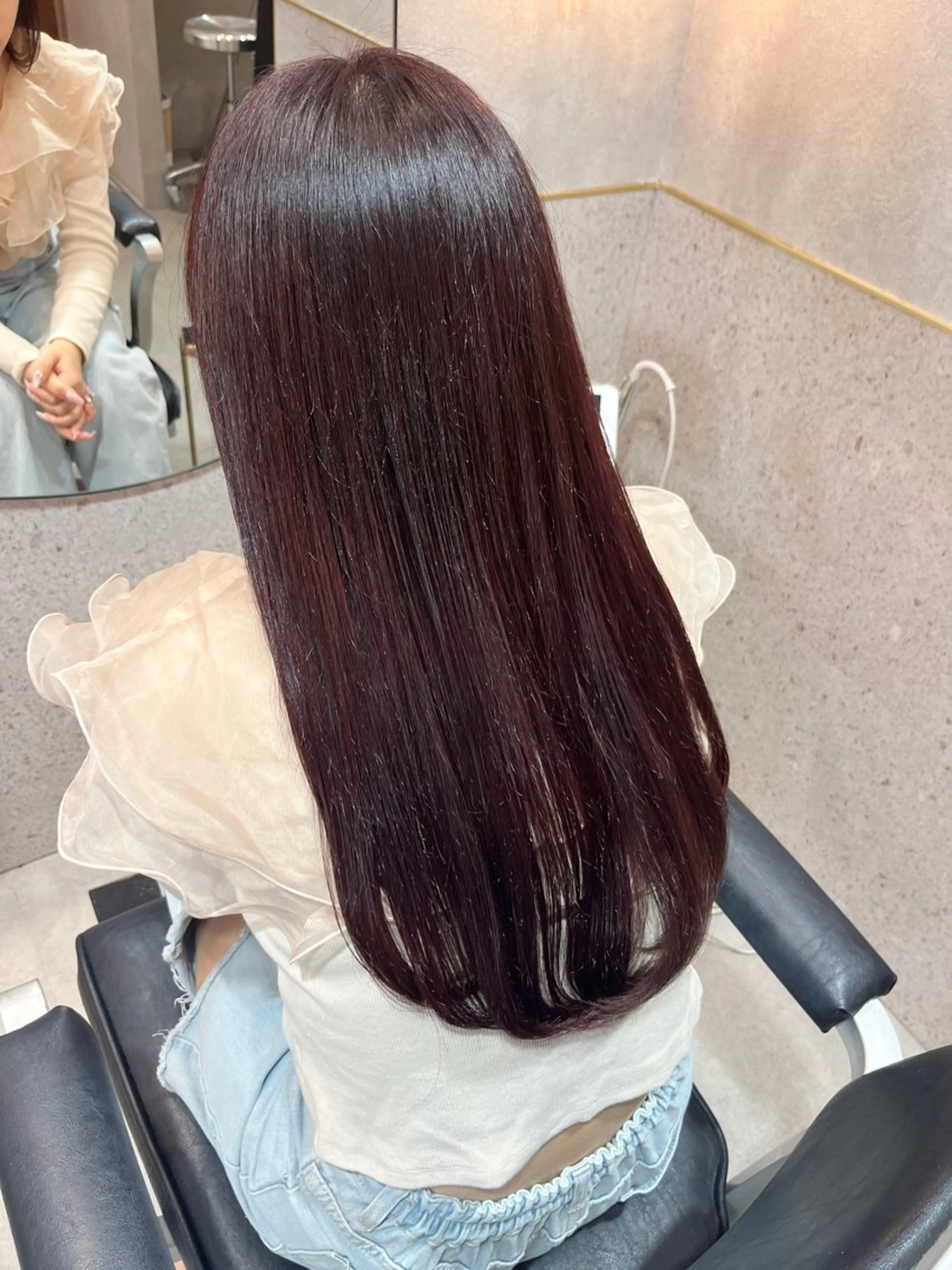 ロング カット ヘアカラー トリートメント Loom.by Sea【新宿】所属・暖色カラー/新宿/韓 国風レイヤー鮫島志穂のヘアスタイル