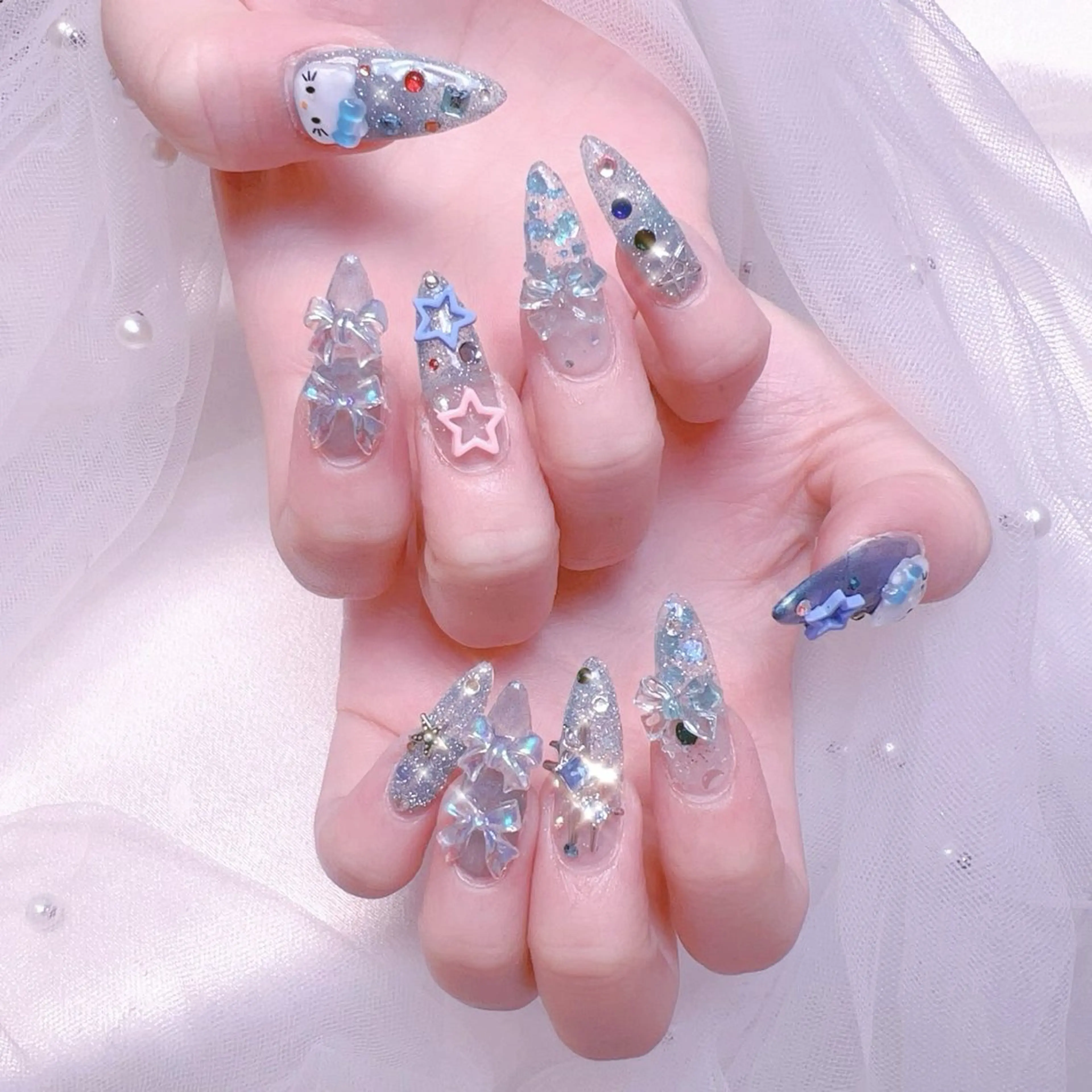 ネイル フレンチネイル ジェルネイル ハート 韓国ネイル マグネットネイル ハンドネイル ネイルサロン lotusのネイルデザイン