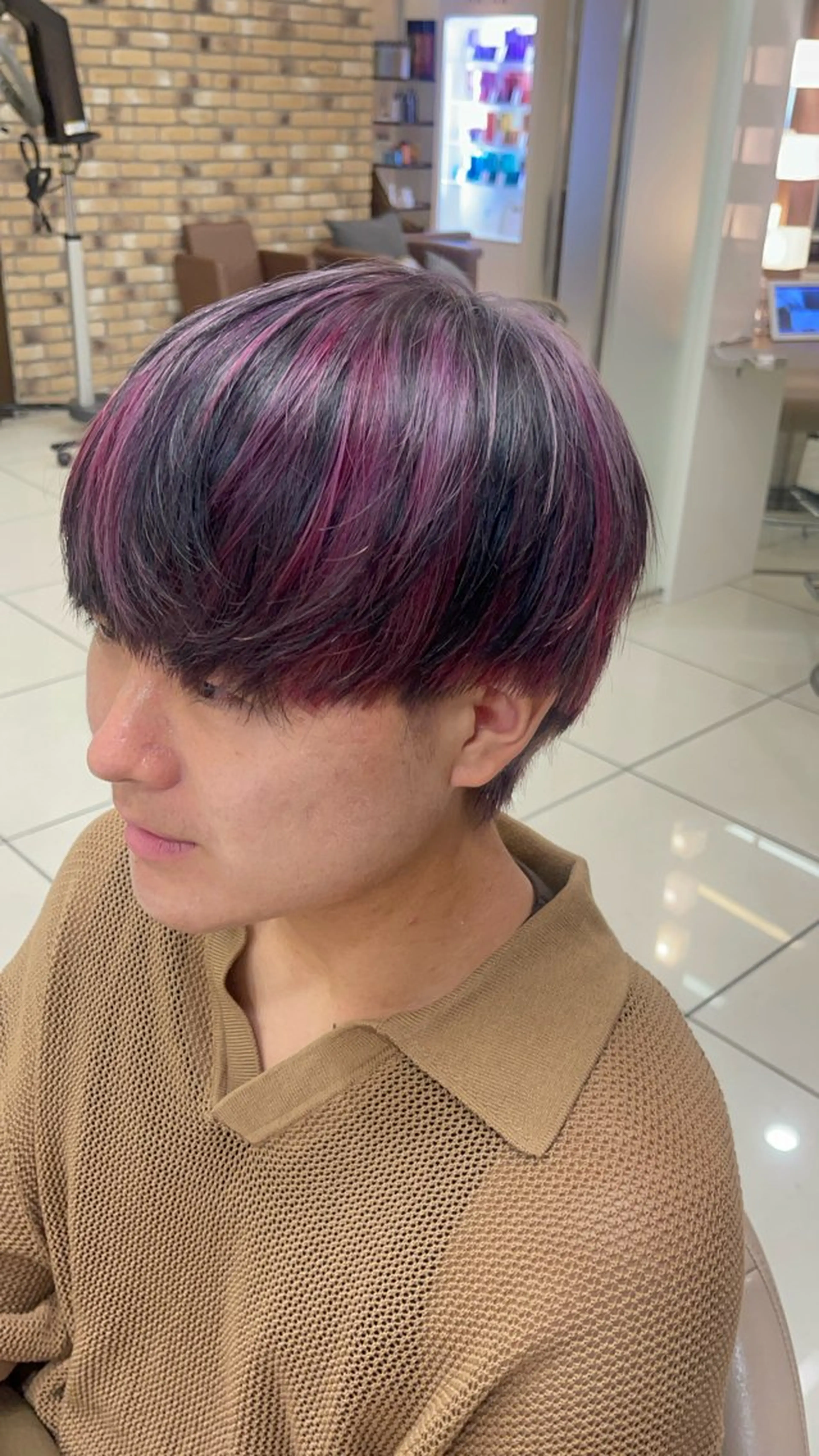 カラー メンズ デザインカラー 羽エクステ/シール エクステ/横浜駅5分のヘアスタイル