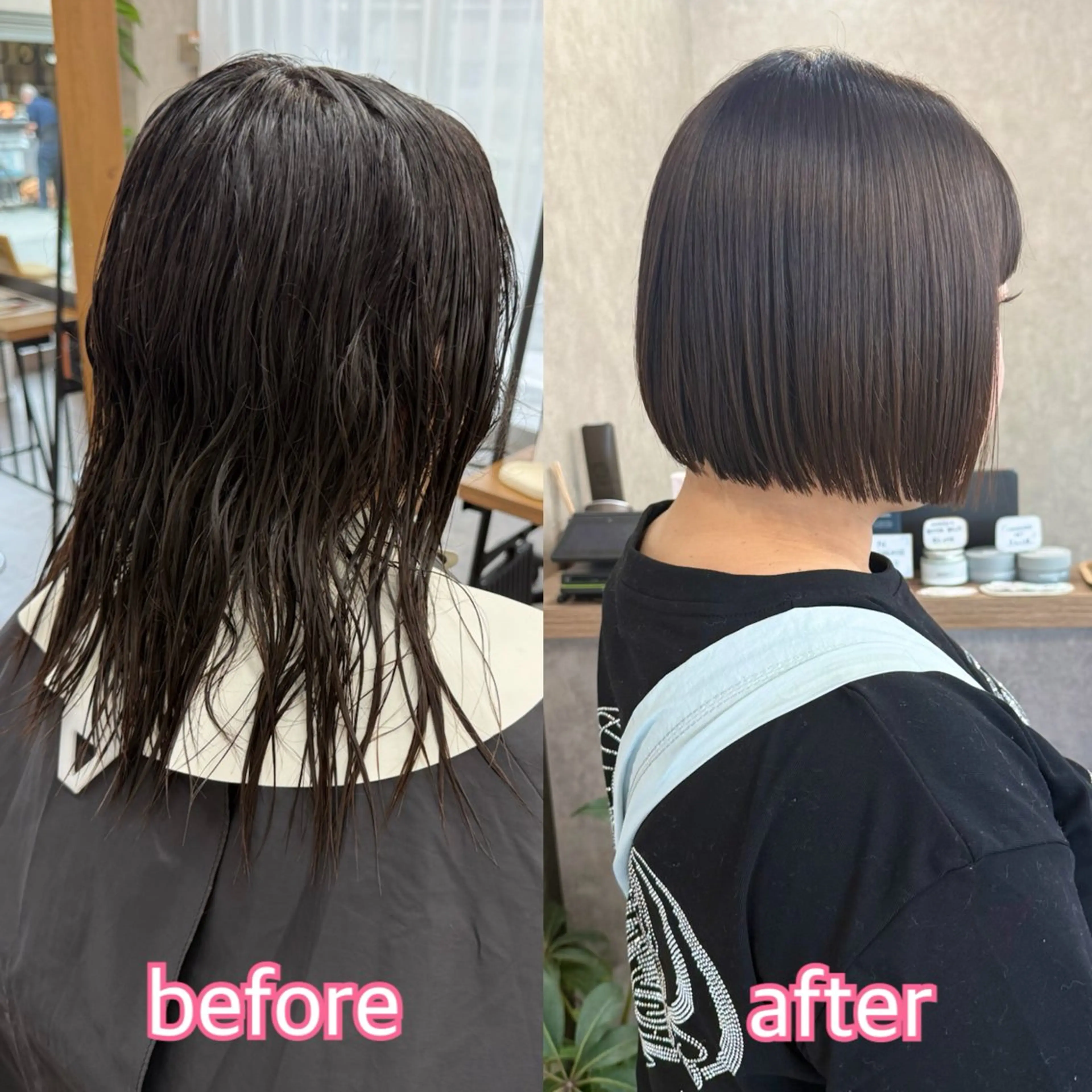 ショート ボブ 髪質改善 カット 縮毛矯正 似合わせボブ🎀🫧 千葉 優希のヘアスタイル