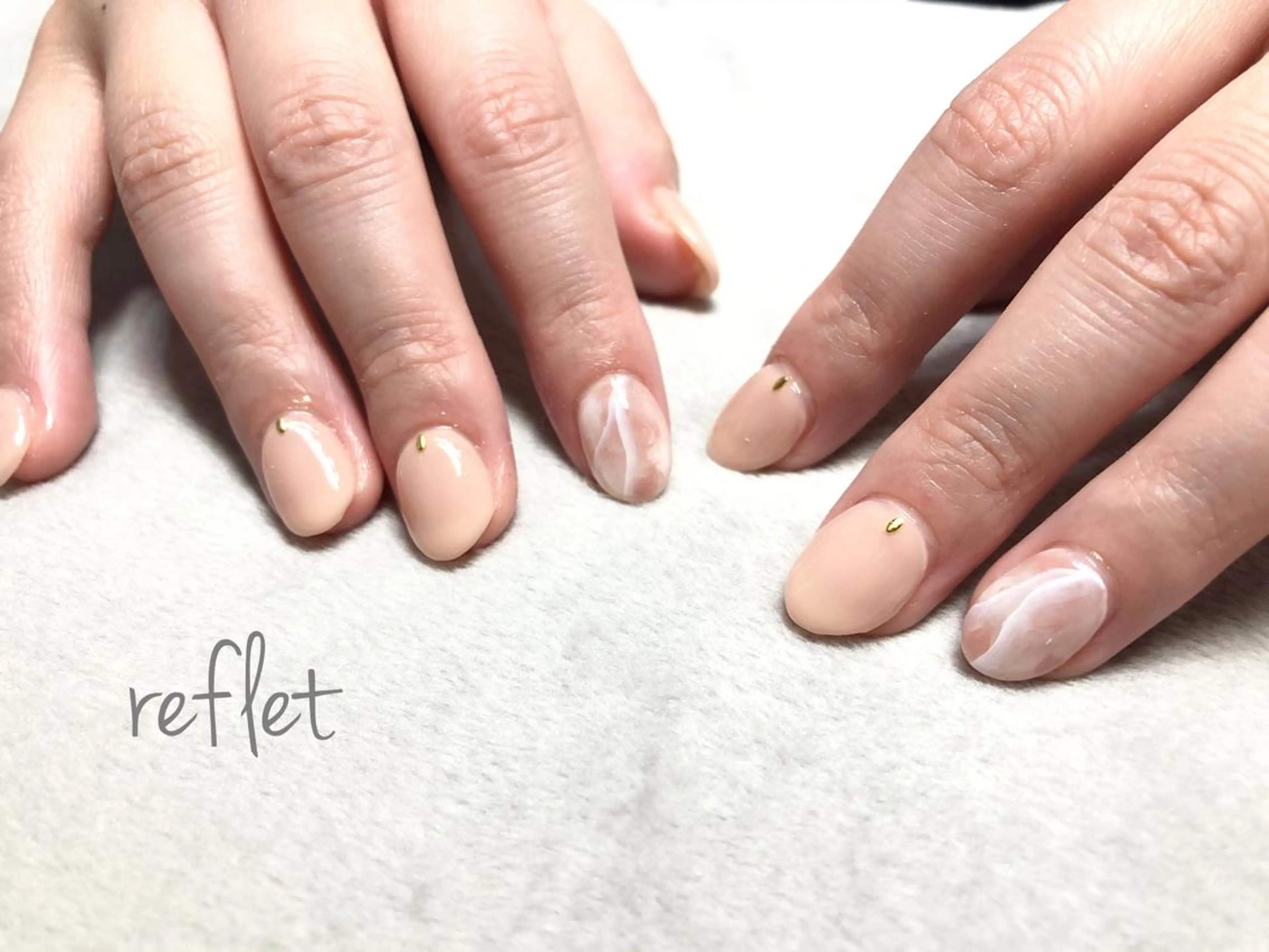ネイル アートネイル 大理石ネイル(マーブル) ワンカラーネイル シンプルネイル ハンドネイル reflet nailのネイルデザイン