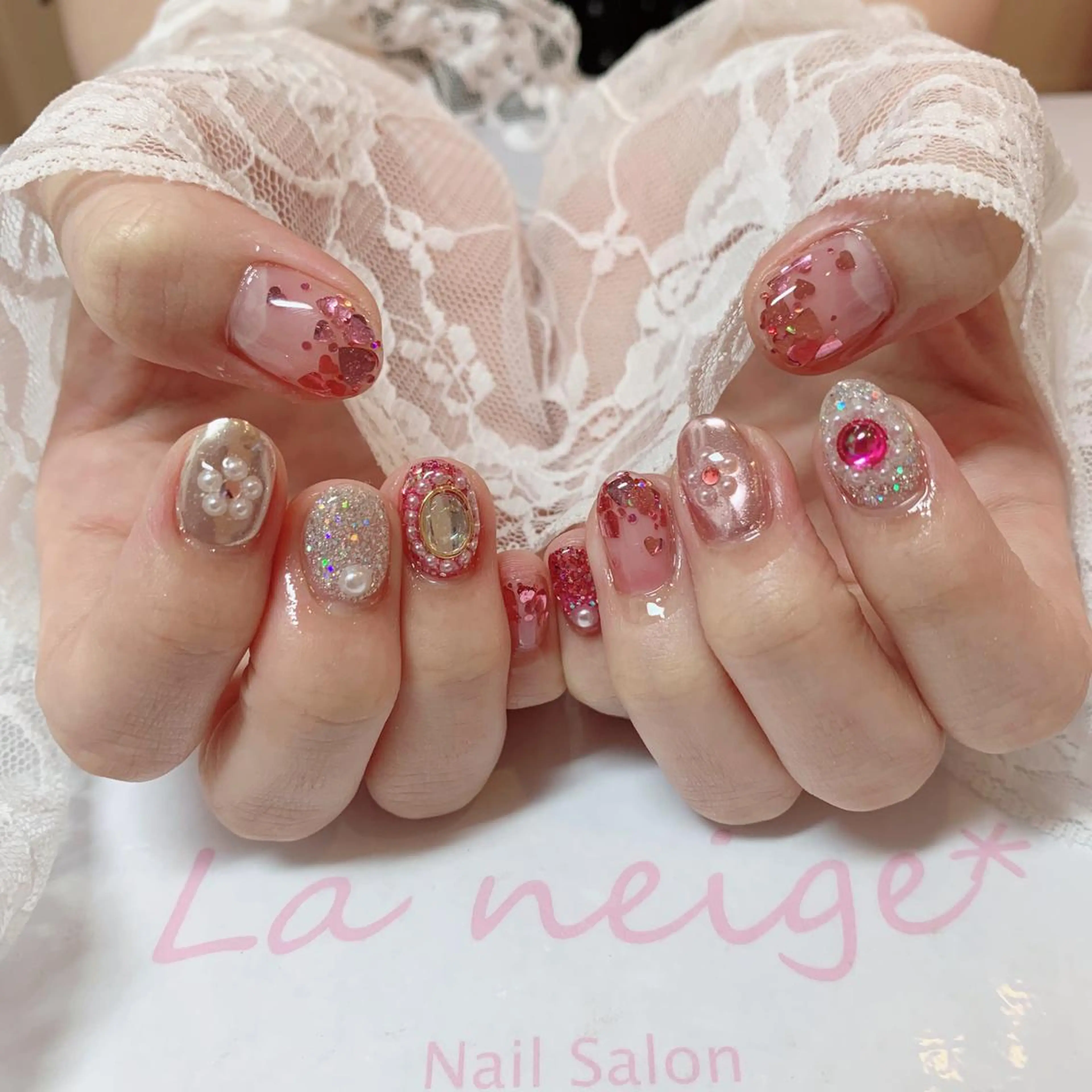 ネイル ハンドネイル La neige* yuki 🥯🍑のネイルデザイン